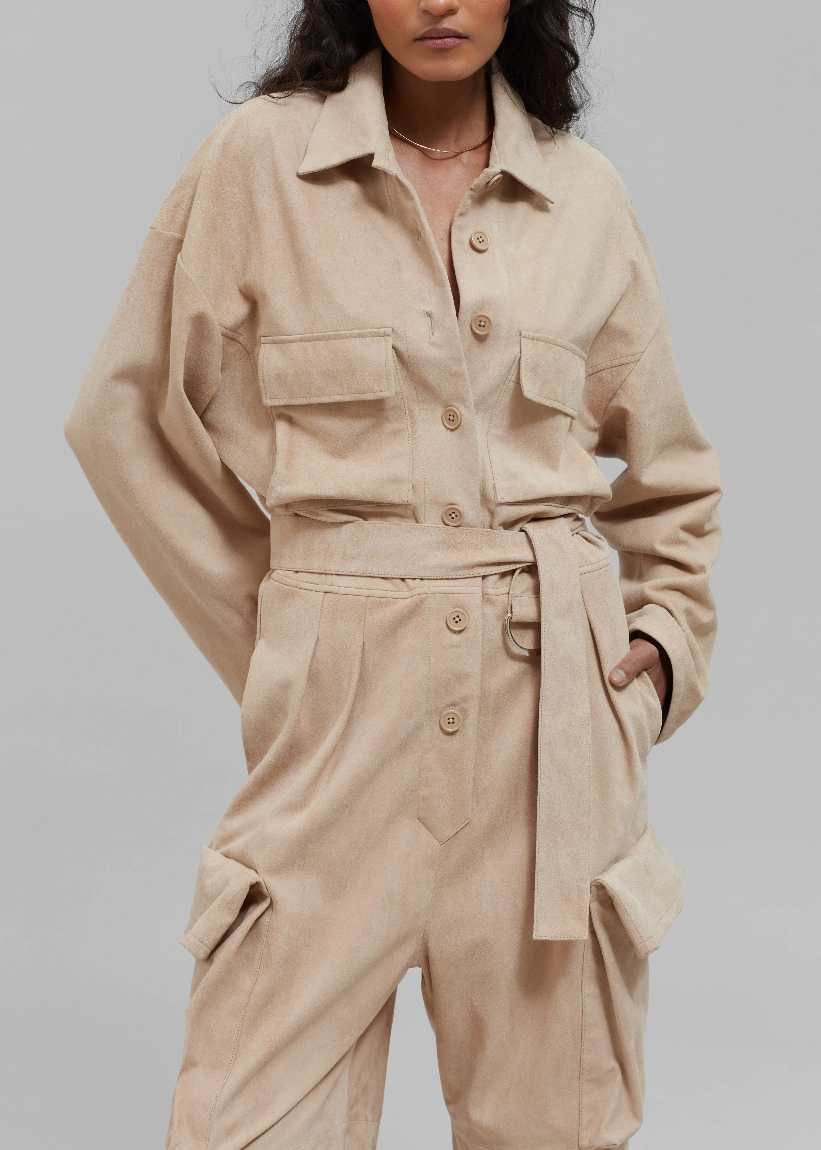 Linda Suede Jumpsuit - Beige sold by Frankie Shop product image thumbnail 5