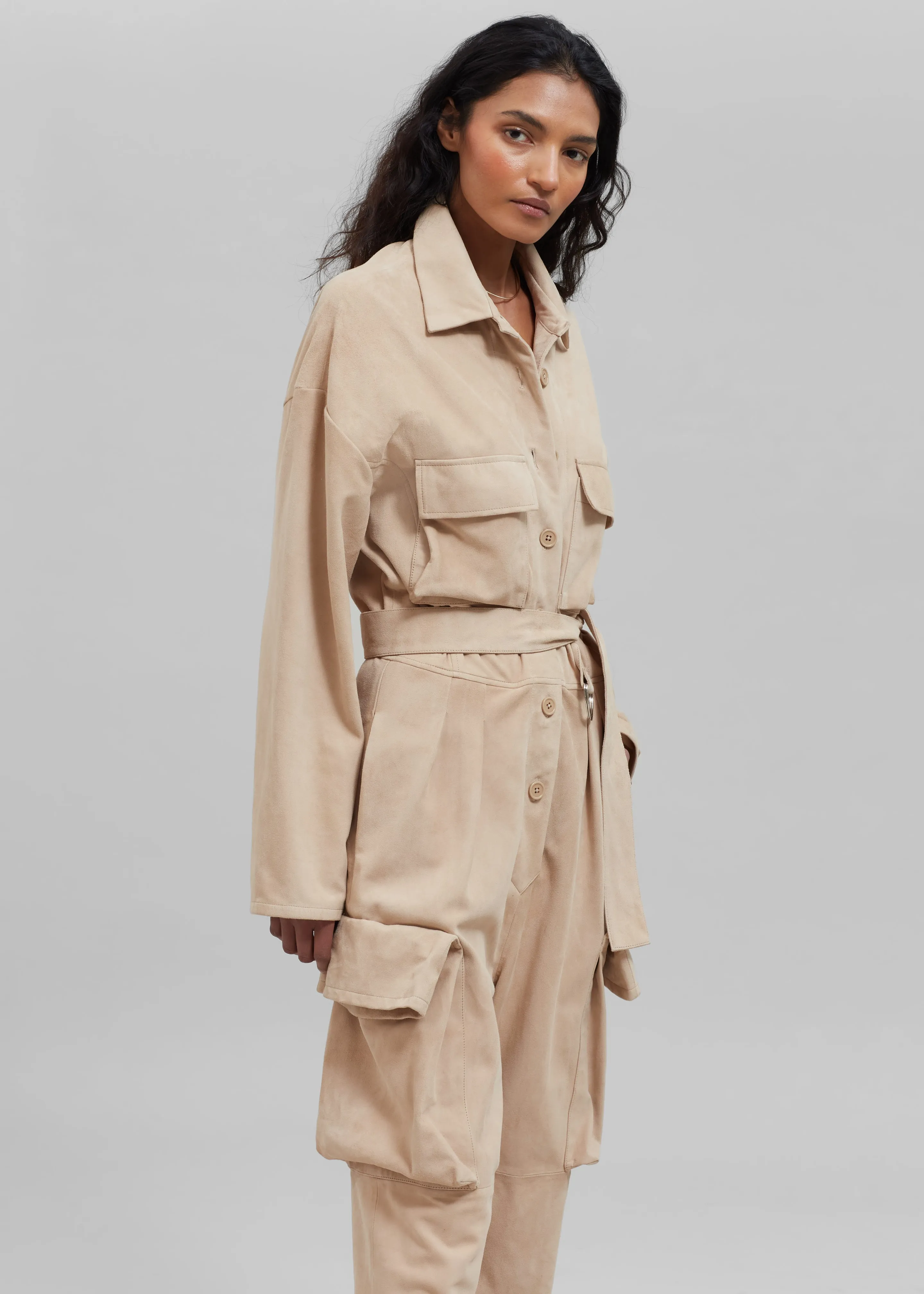 Linda Suede Jumpsuit - Beige sold by Frankie Shop product image thumbnail 4