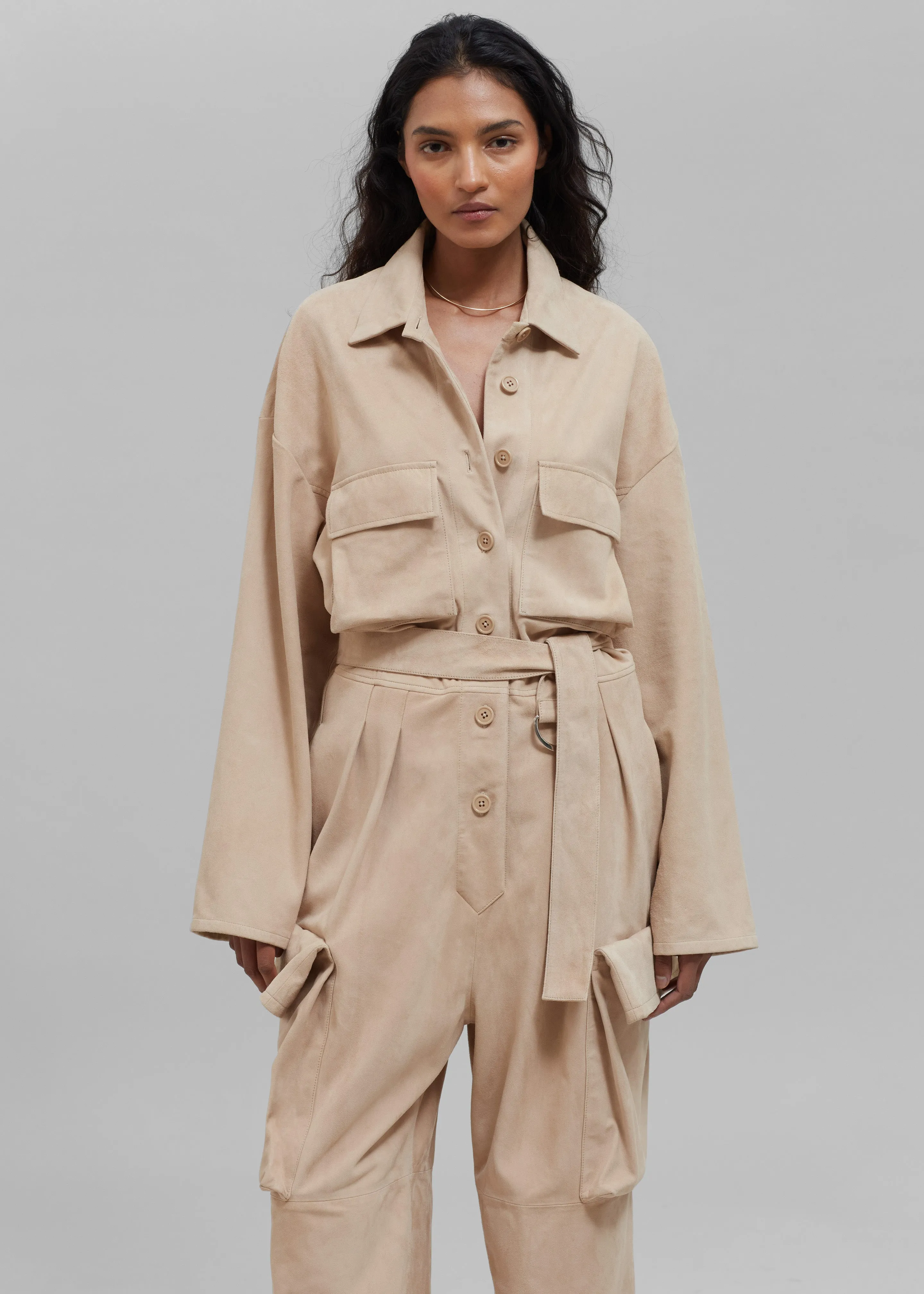 Linda Suede Jumpsuit - Beige sold by Frankie Shop product image thumbnail 2