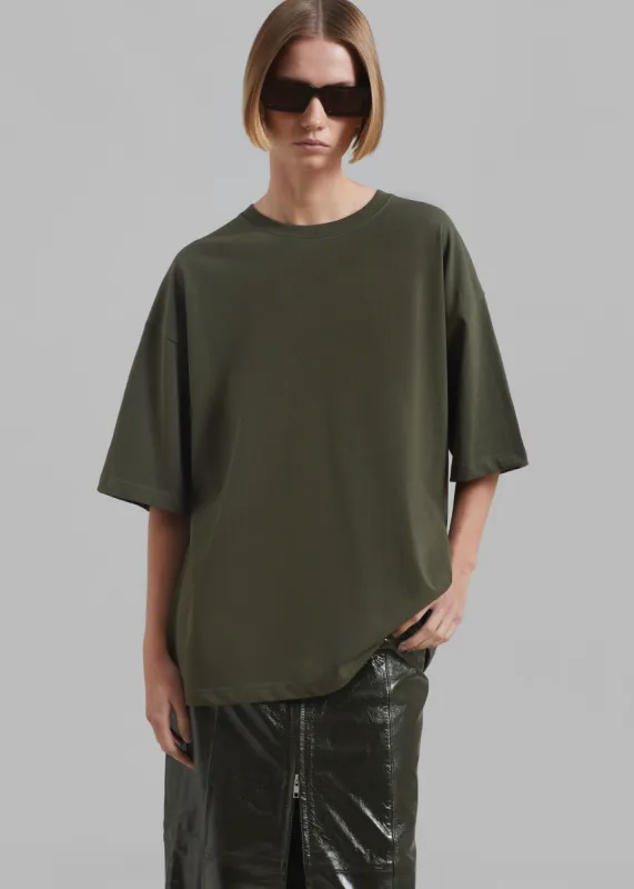 Quinn Cotton T-Shirt - Olive sold by Frankie Shop