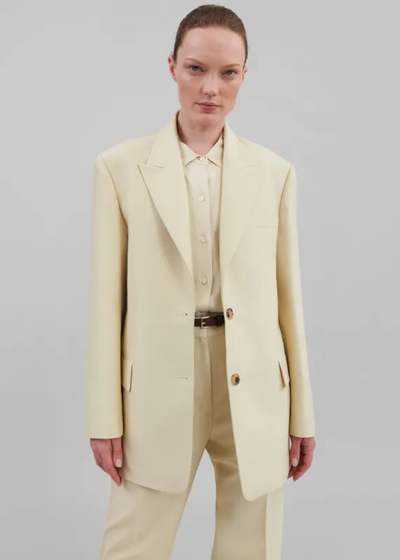 Emra Silk Blazer - Pale Yellow sold by Frankie Shop