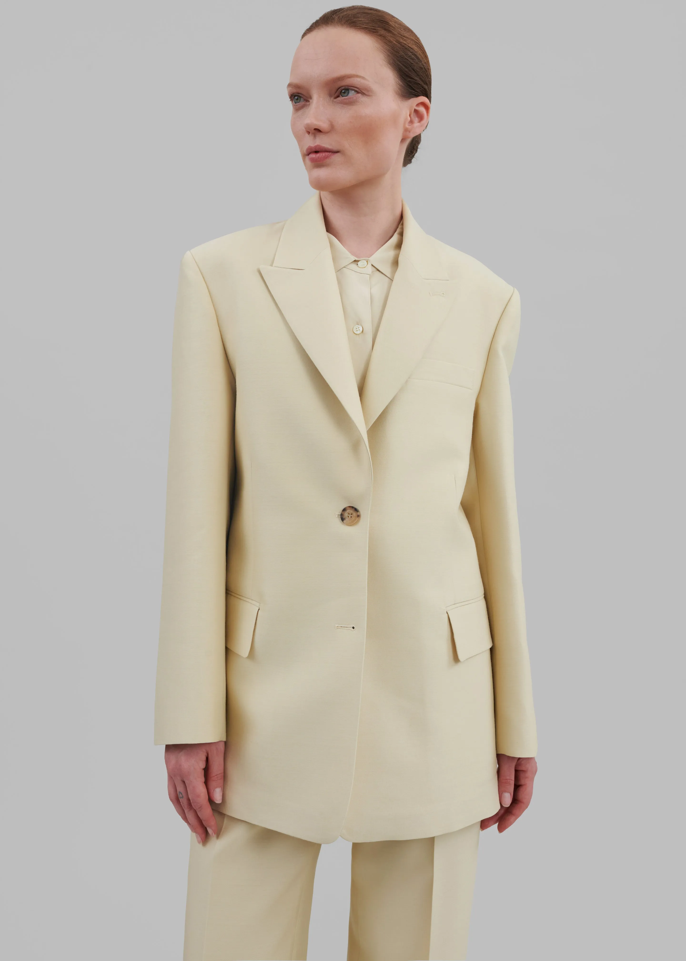 Emra Silk Blazer - Pale Yellow sold by Frankie Shop product image thumbnail 4