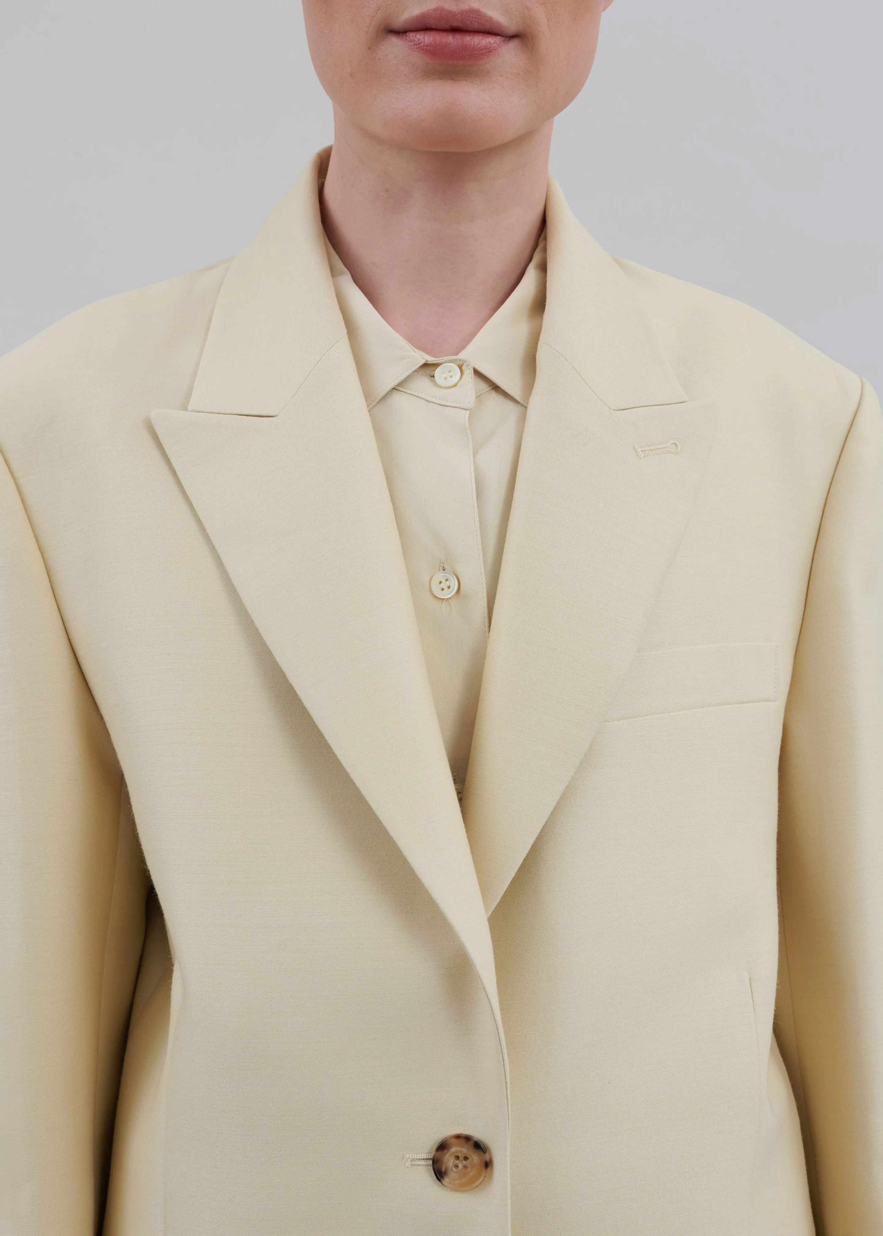 Emra Silk Blazer - Pale Yellow sold by Frankie Shop product image thumbnail 3