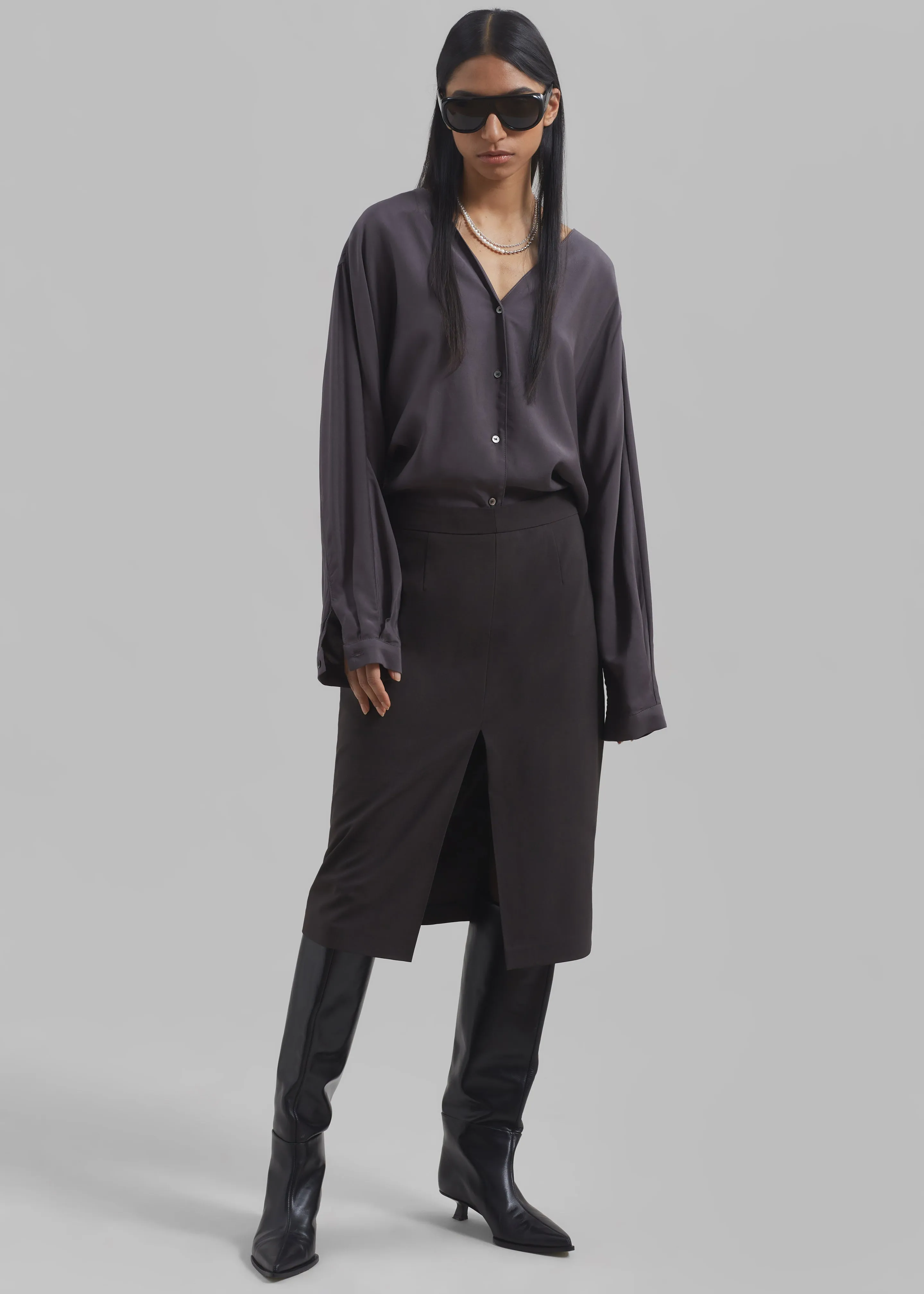 Brooklyn Midi Skirt - Charcoal sold by Frankie Shop product image thumbnail 5