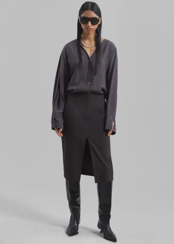 Brooklyn Midi Skirt - Charcoal sold by Frankie Shop