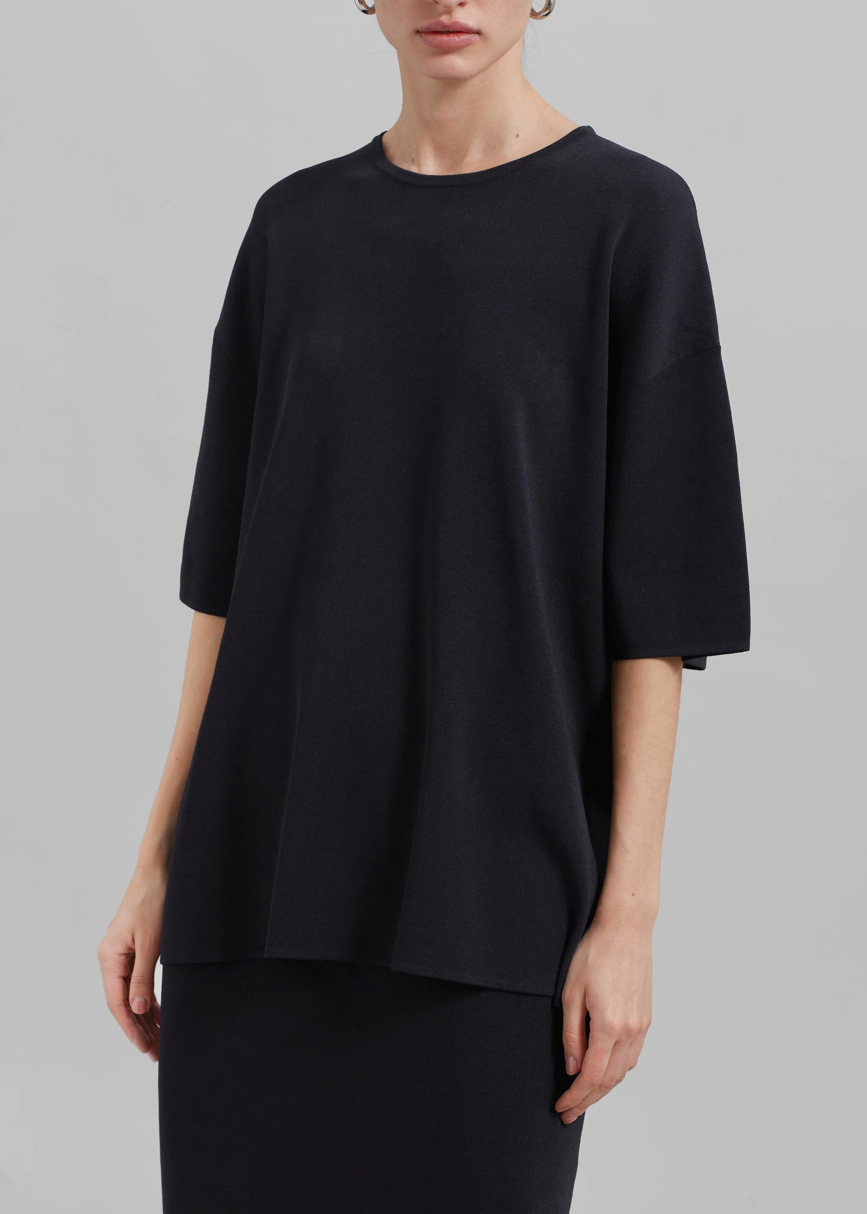 Lenny Knit Boxy Tee - Black sold by Frankie Shop product image thumbnail 3