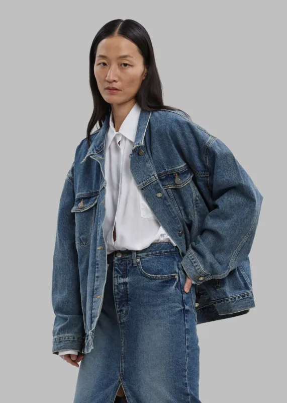 Texas Boxy Denim Jacket - Medium Wash sold by Frankie Shop