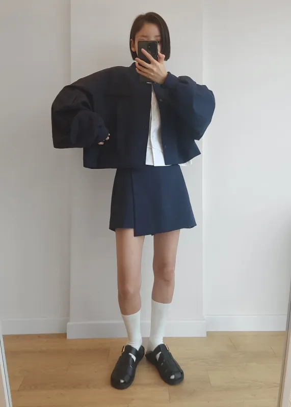 Hava Wrap Skort - Navy sold by Frankie Shop