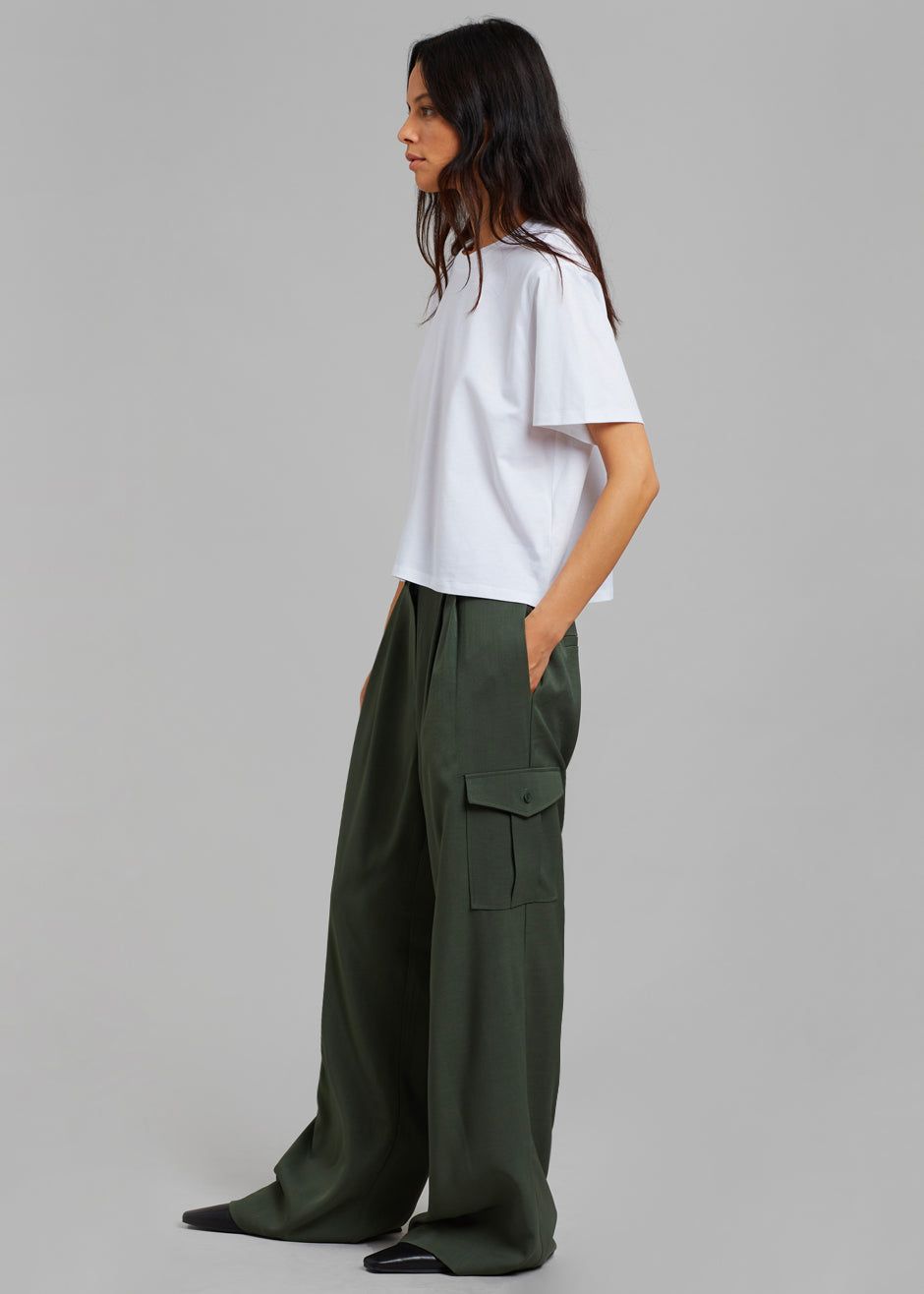 Elm Wide Cargo Pants - Olive sold by Frankie Shop