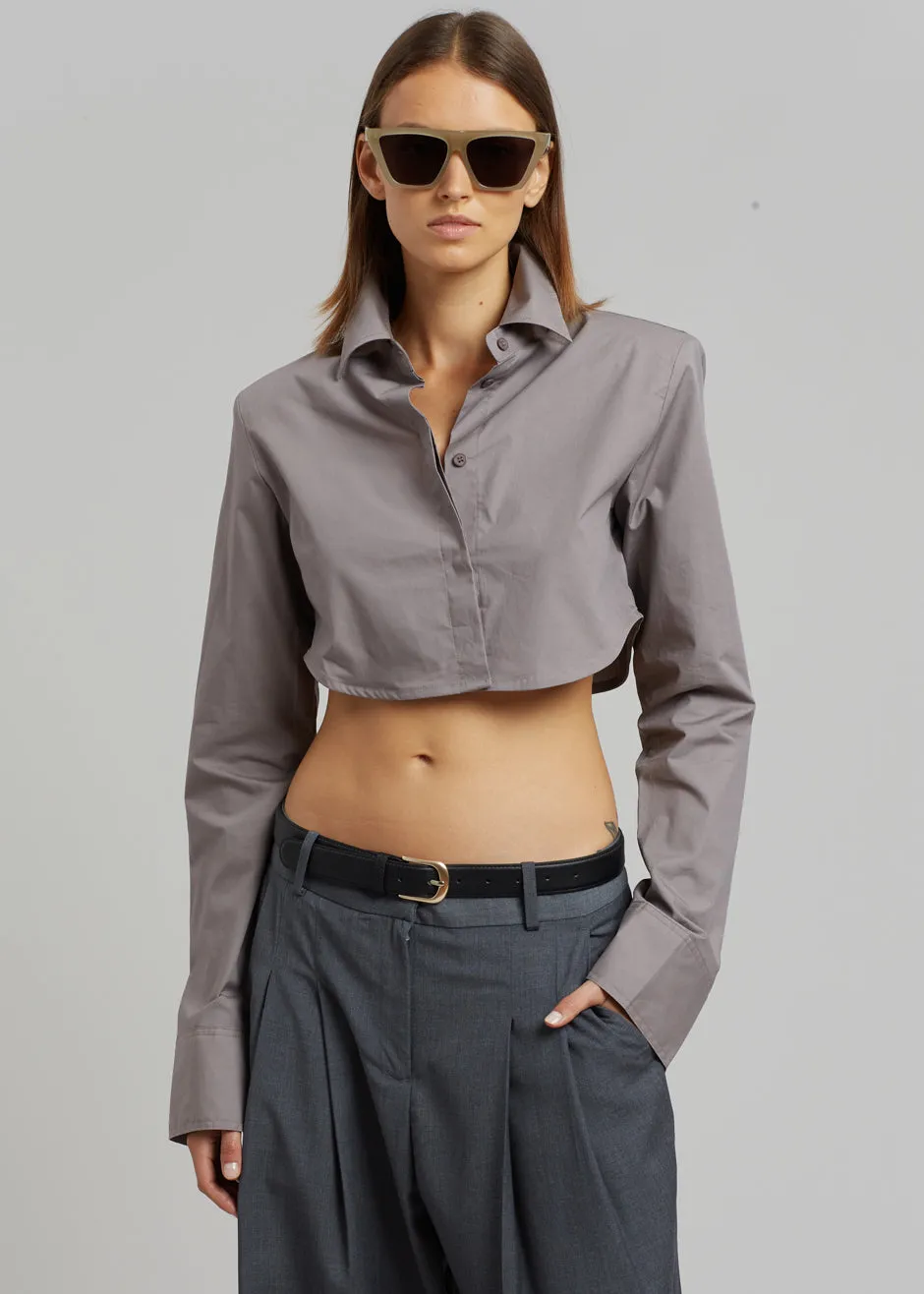 Uma Cropped Shirt - Grey sold by Frankie Shop product image thumbnail 4