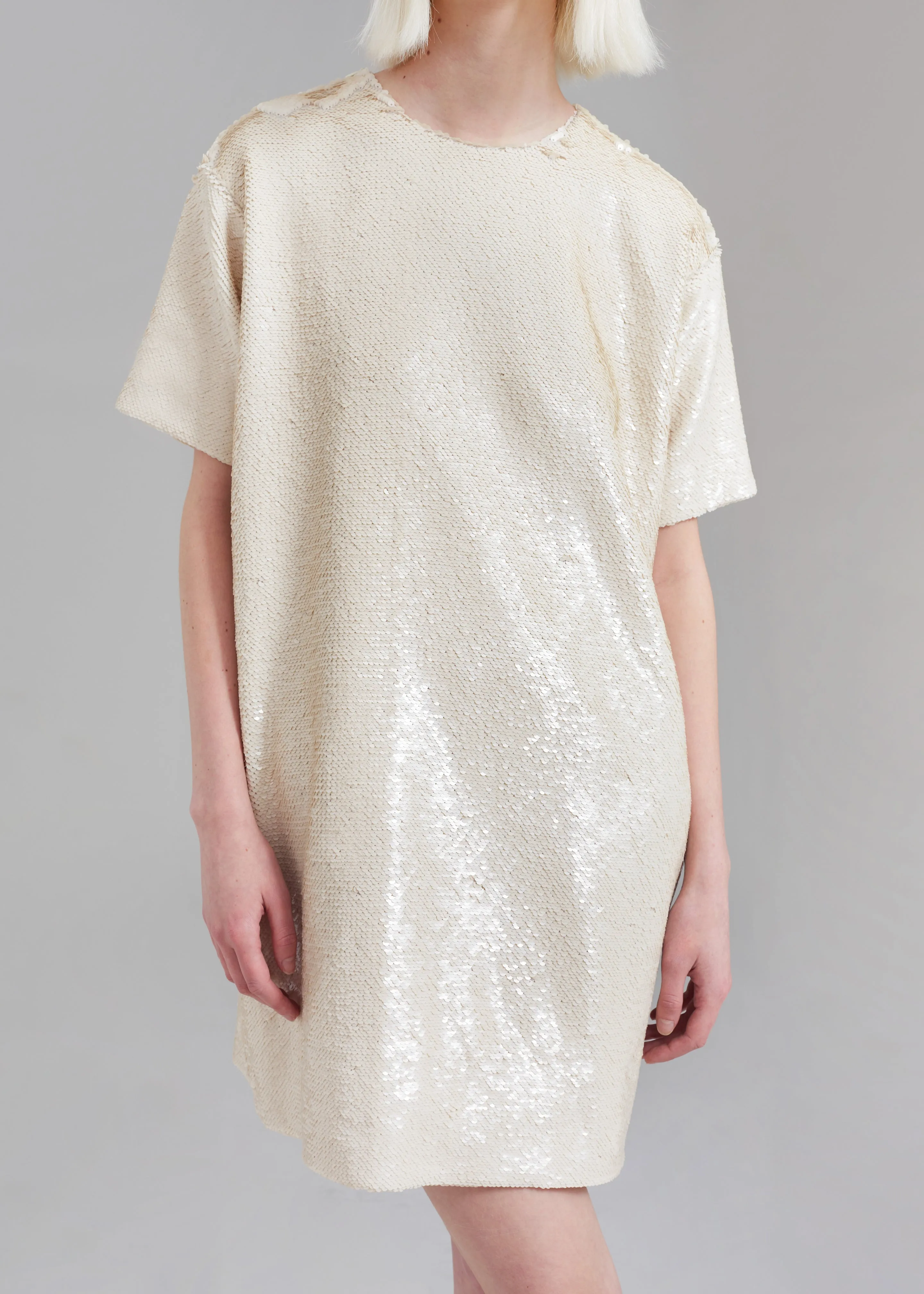 Riley Sequins Tee Mini Dress - Cream sold by Frankie Shop product image thumbnail 4
