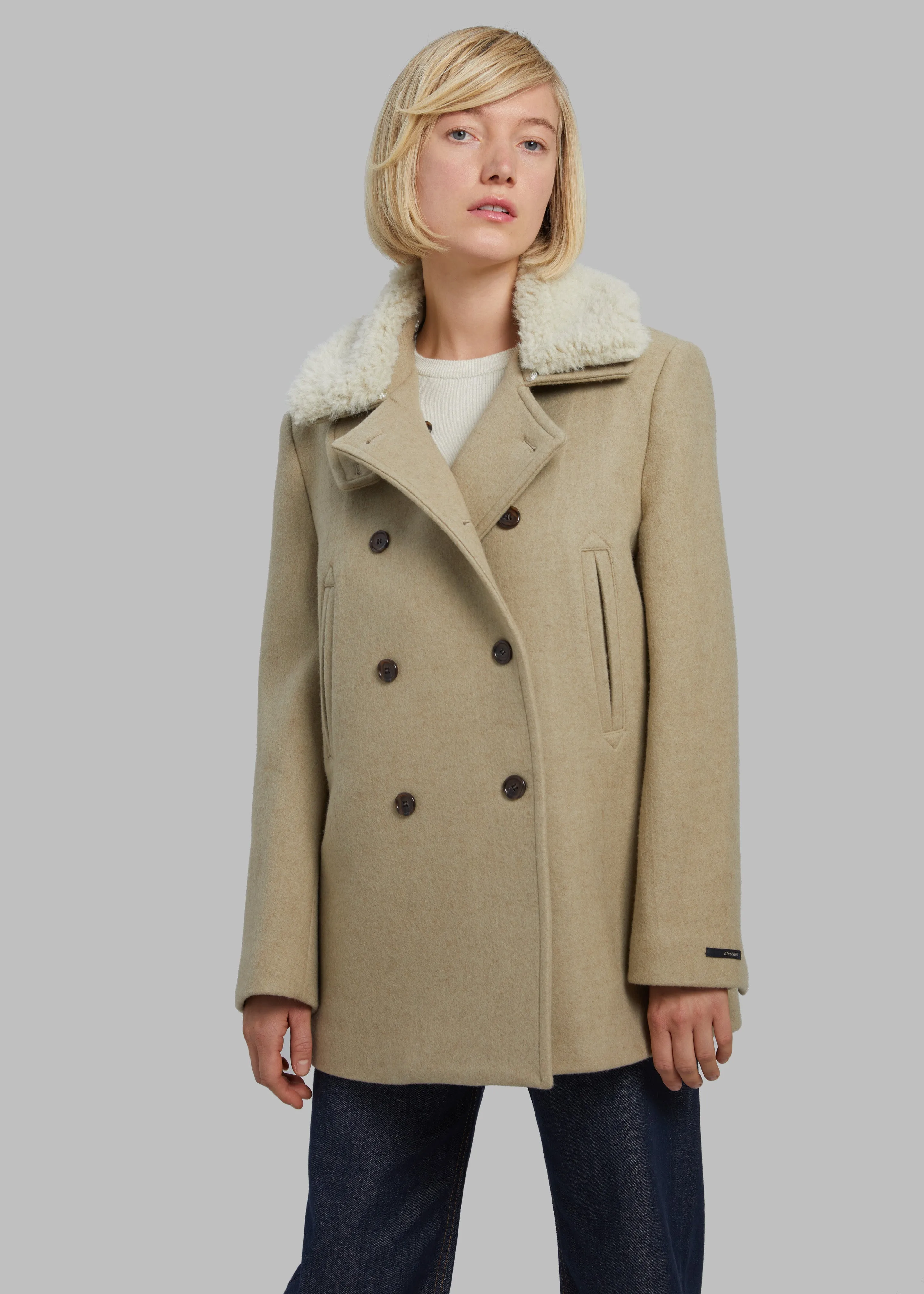 Kimmo Faux Fur Collar Peacoat - Beige sold by Frankie Shop product image thumbnail 3