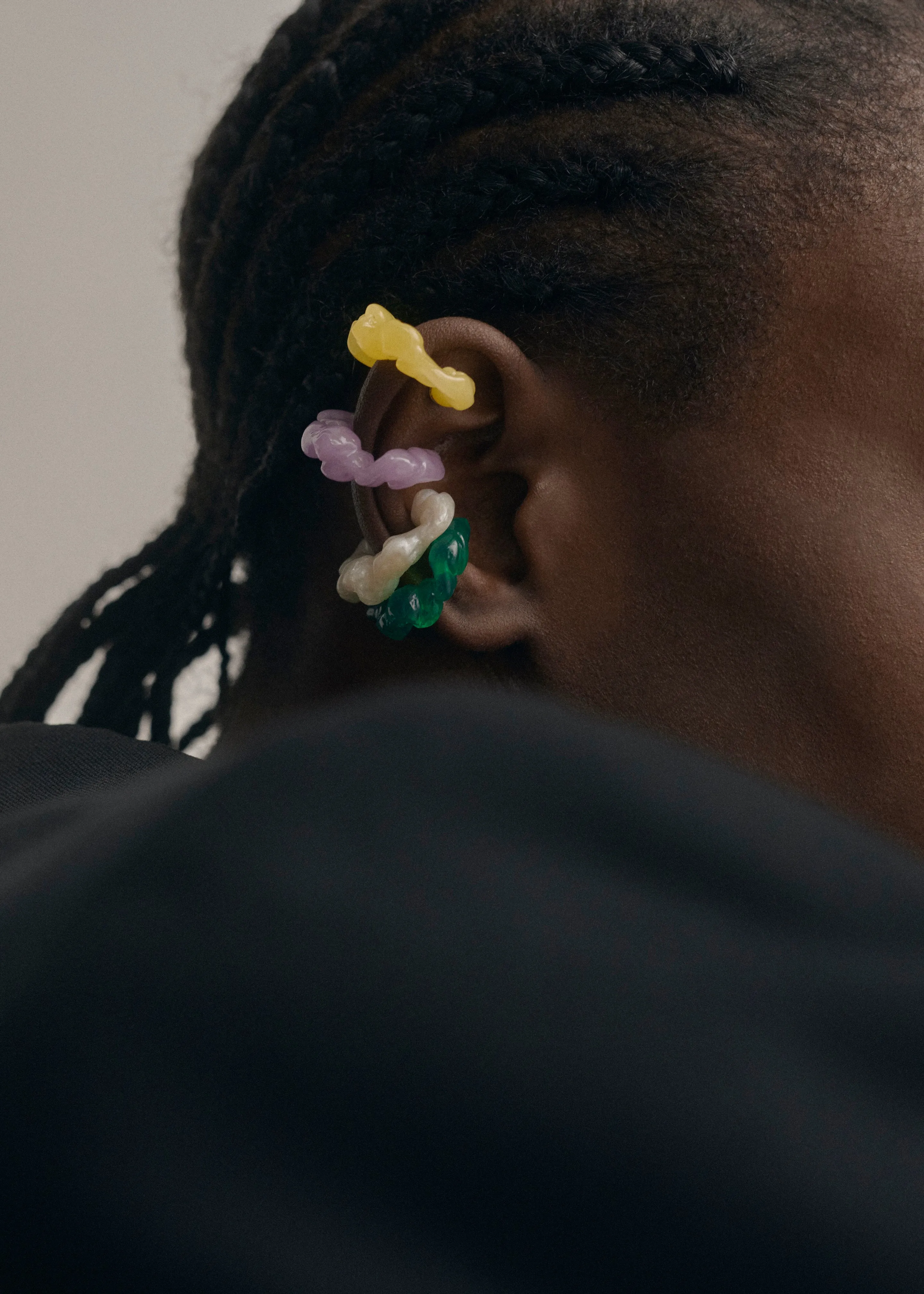 Completedworks Ruffle Bio-Resin Ear Cuff - Green sold by Frankie Shop