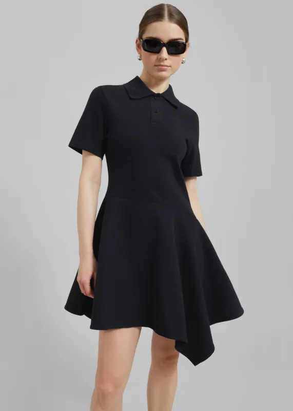 JW Anderson Asymmetric Polo Dress - Black made by J.W. Anderson