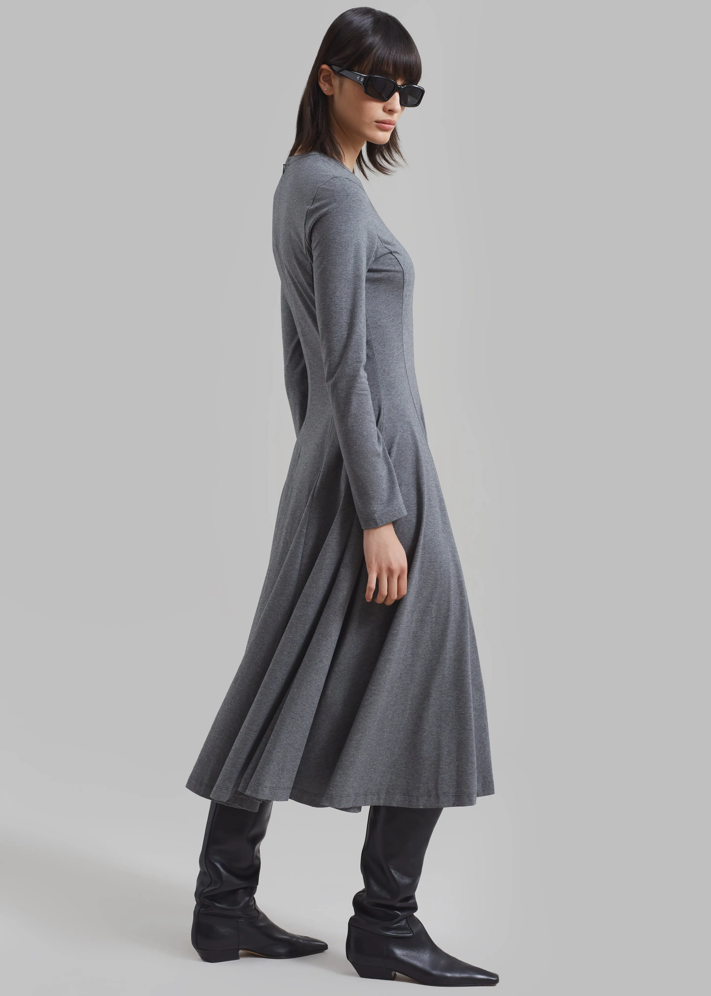 3.1 Phillip Lim Jersey Flare Dress - Charcoal Melange sold by Frankie Shop product image thumbnail 5