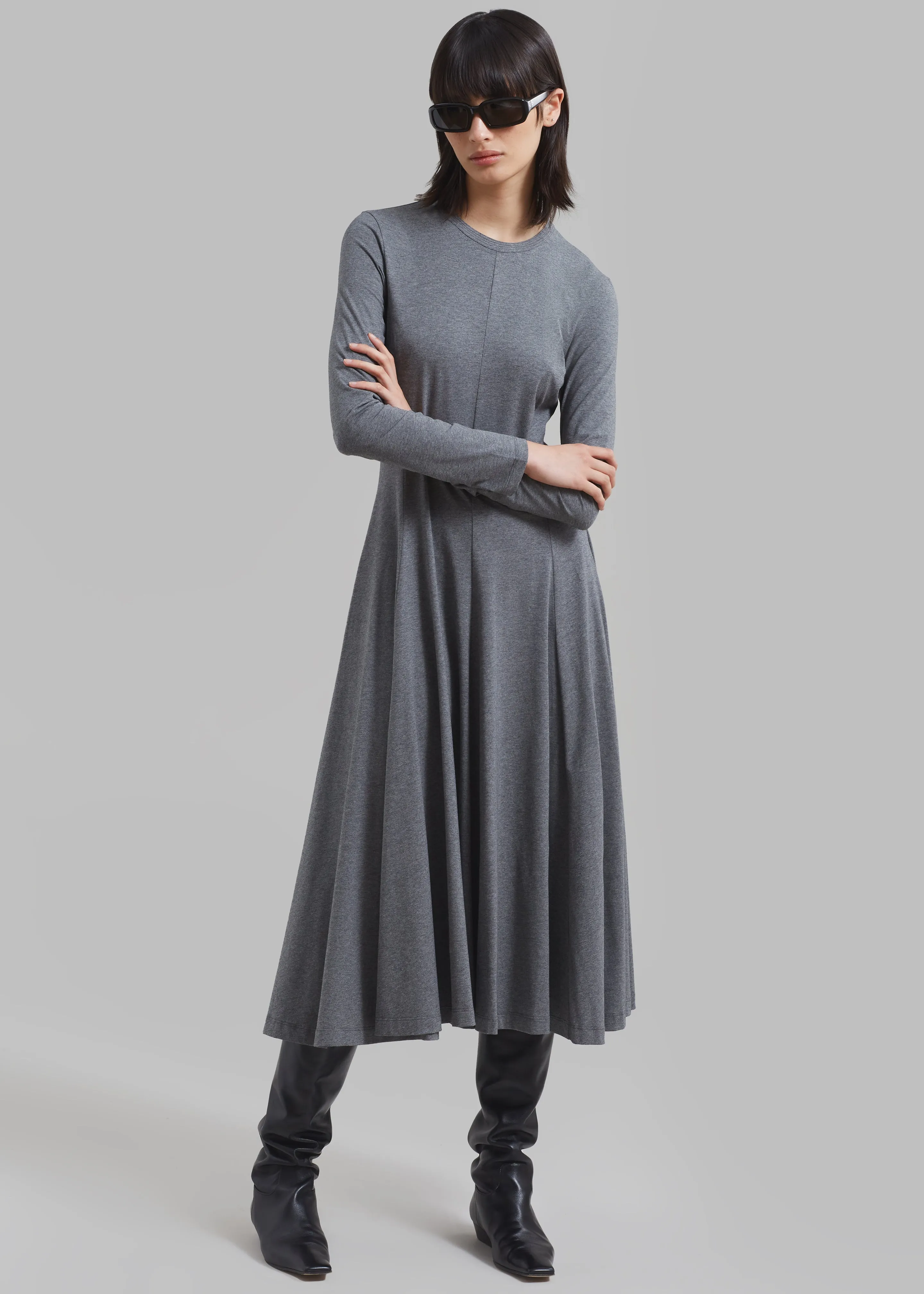 3.1 Phillip Lim Jersey Flare Dress - Charcoal Melange sold by Frankie Shop product image thumbnail 2