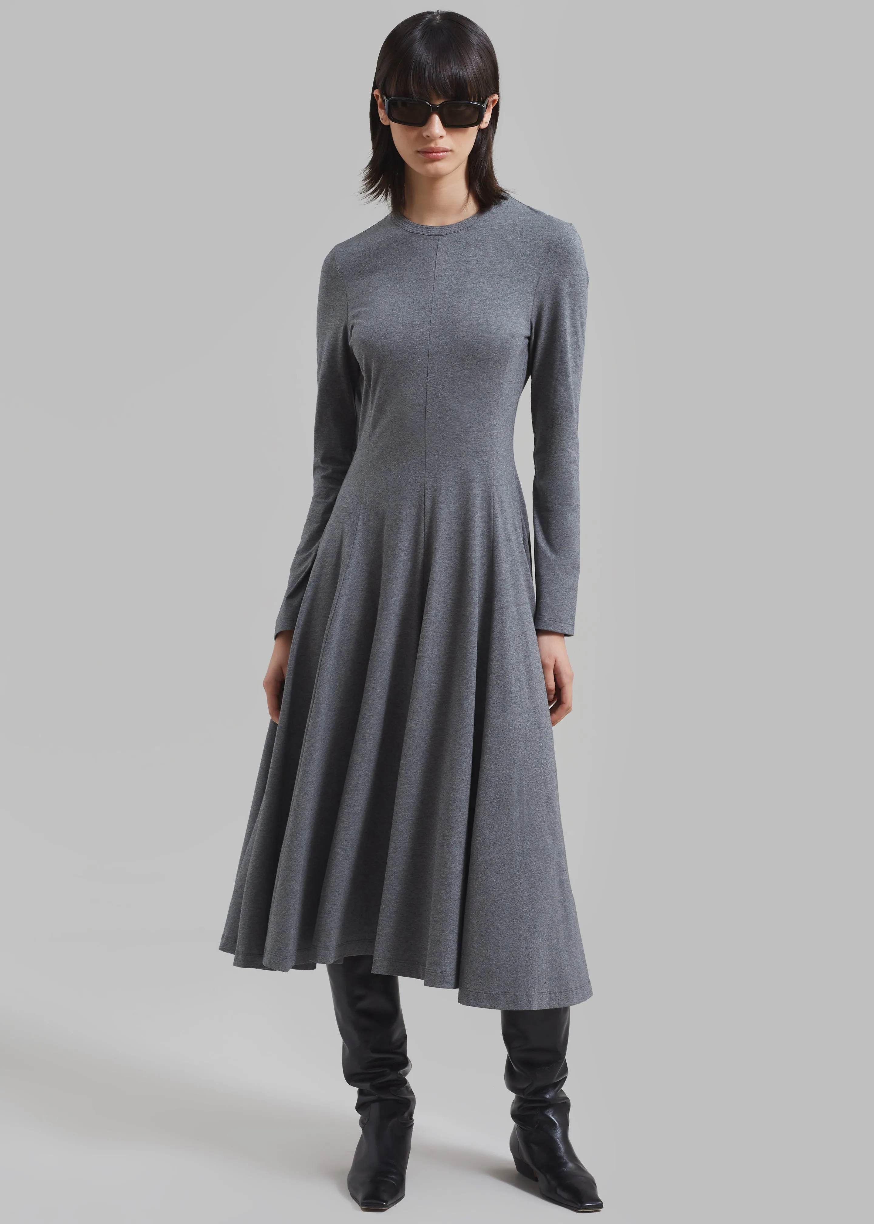 3.1 Phillip Lim Jersey Flare Dress - Charcoal Melange sold by Frankie Shop