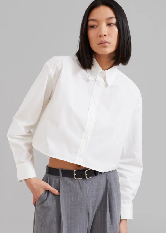 Caracas Cropped Shirt - White sold by Frankie Shop