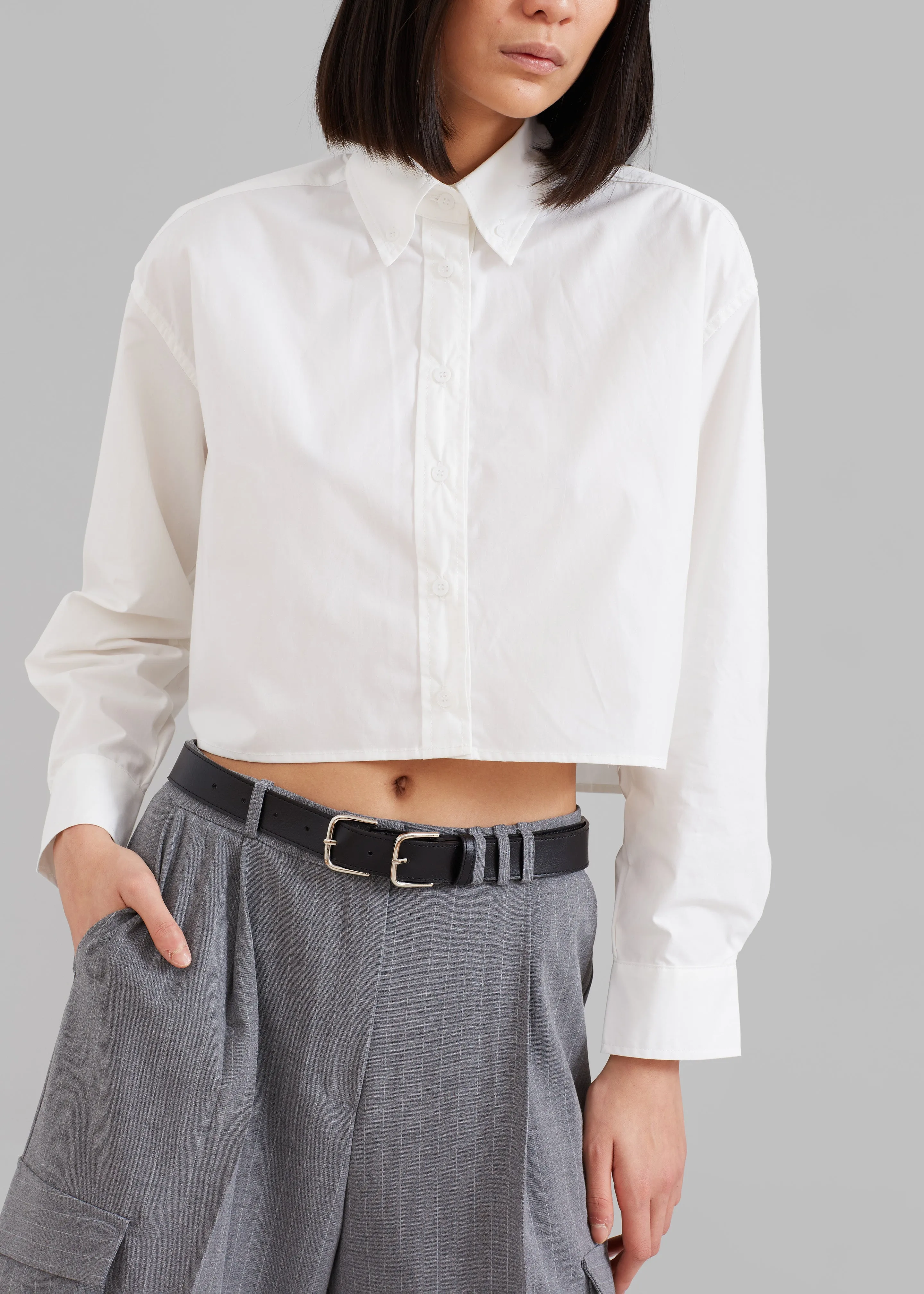 Caracas Cropped Shirt - White sold by Frankie Shop product image thumbnail 4