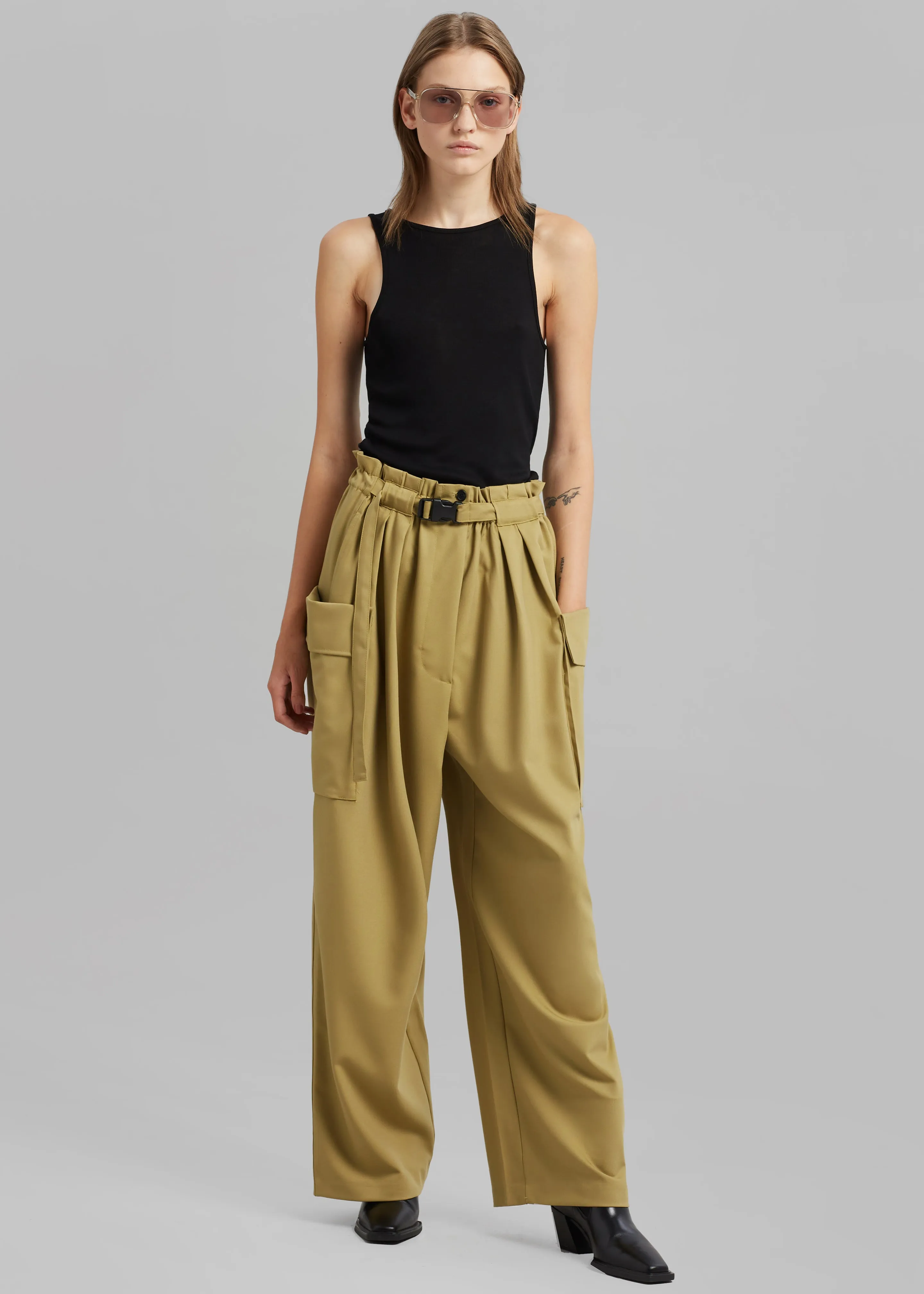 Tiarha Cargo Pants - Khaki sold by Frankie Shop product image thumbnail 4