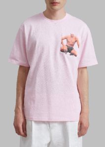 JW Anderson Crouching Stud Chest Pocket T-Shirt - Pink sold by Frankie Shop