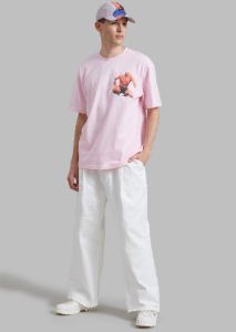 JW Anderson Crouching Stud Chest Pocket T-Shirt - Pink sold by Frankie Shop