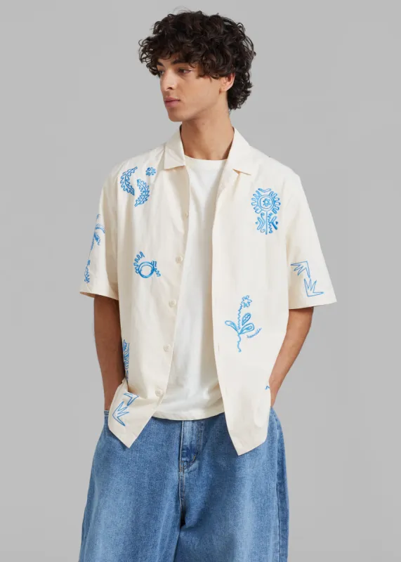 Nanushka Bodil Camp Shirt - Creme sold by Frankie Shop