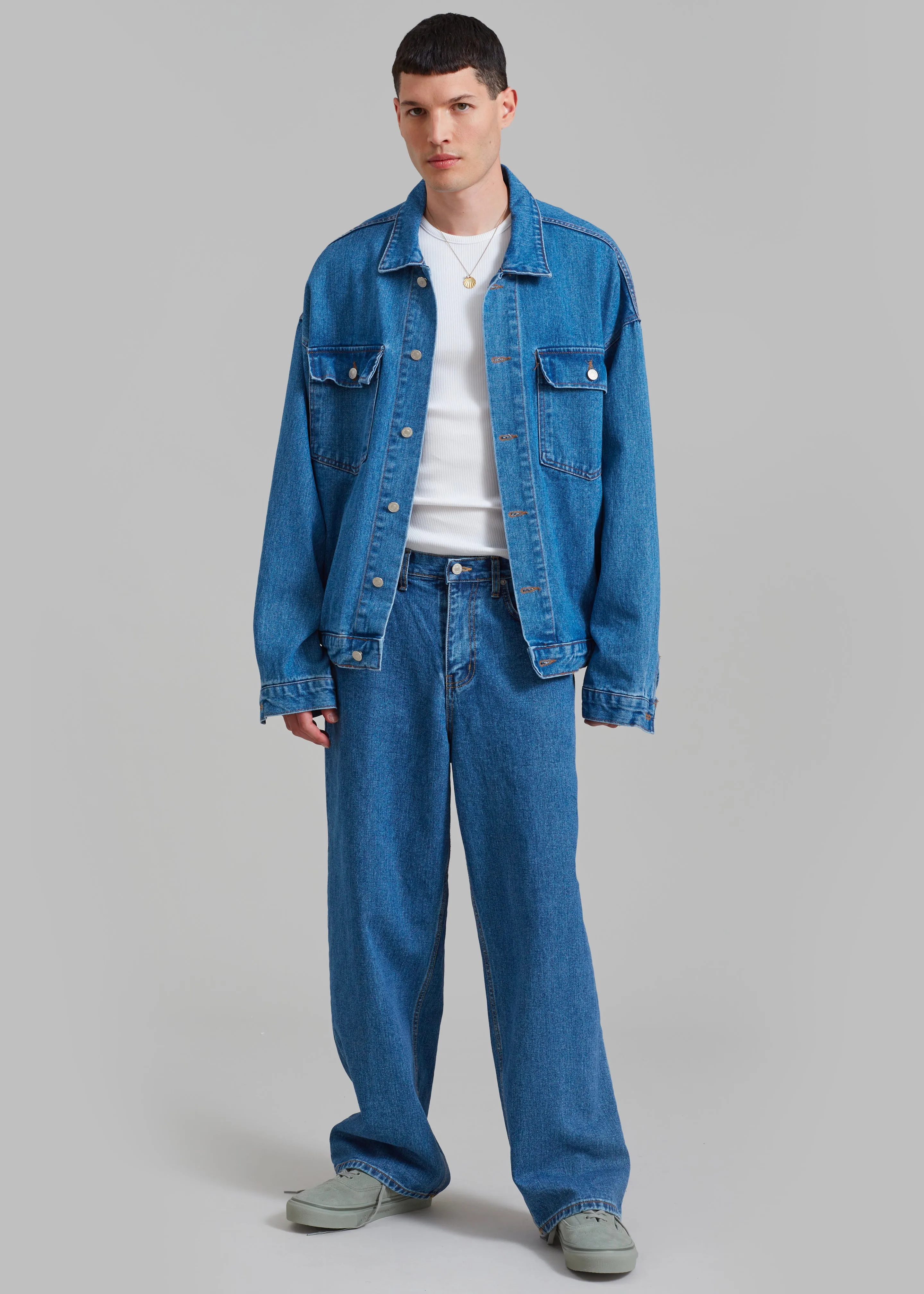 Connor Oversized Denim Jacket - Medium Wash sold by Frankie Shop product image thumbnail 3