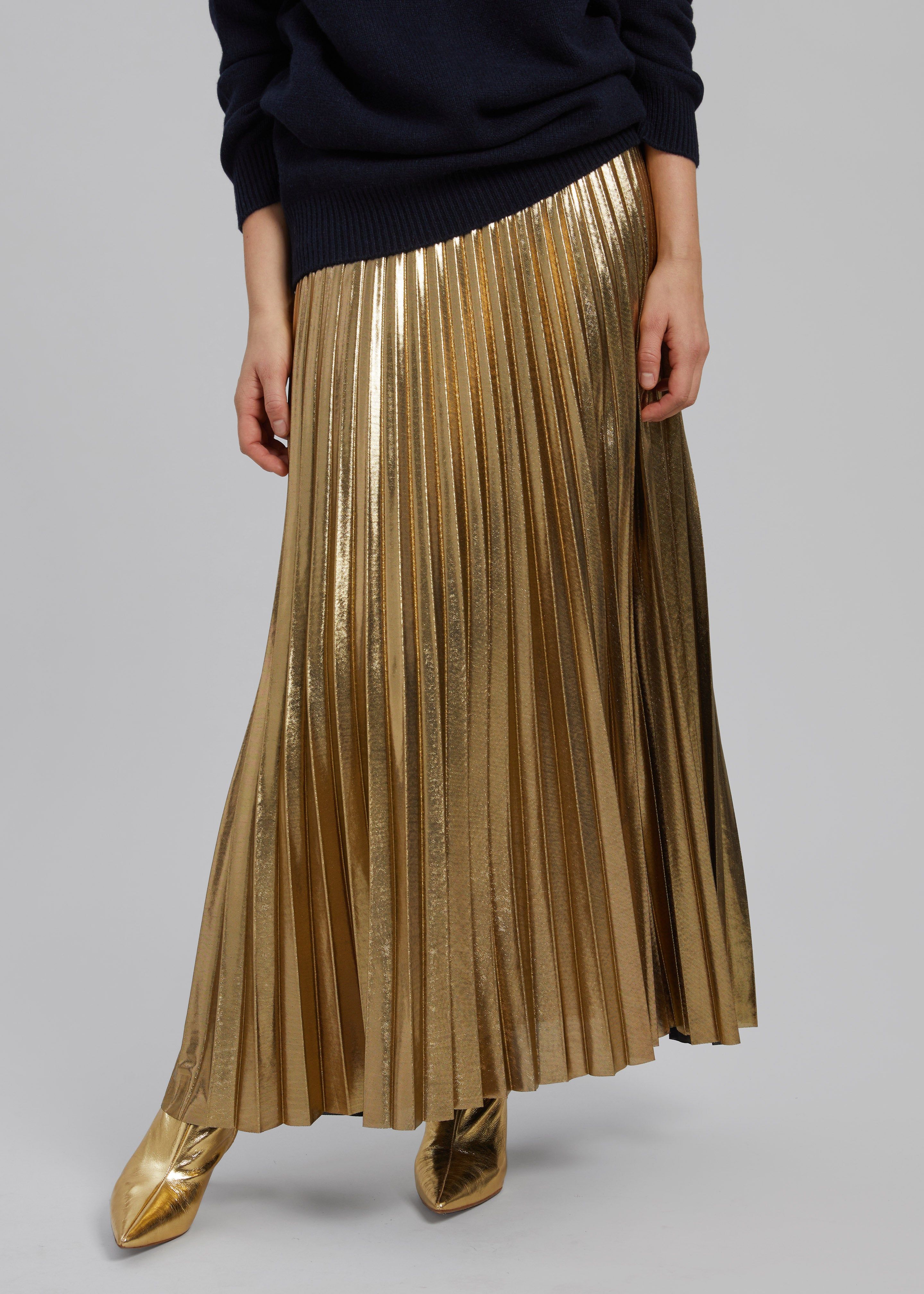 Rita Glitter Midi Skirt - Gold sold by Frankie Shop product image thumbnail 4