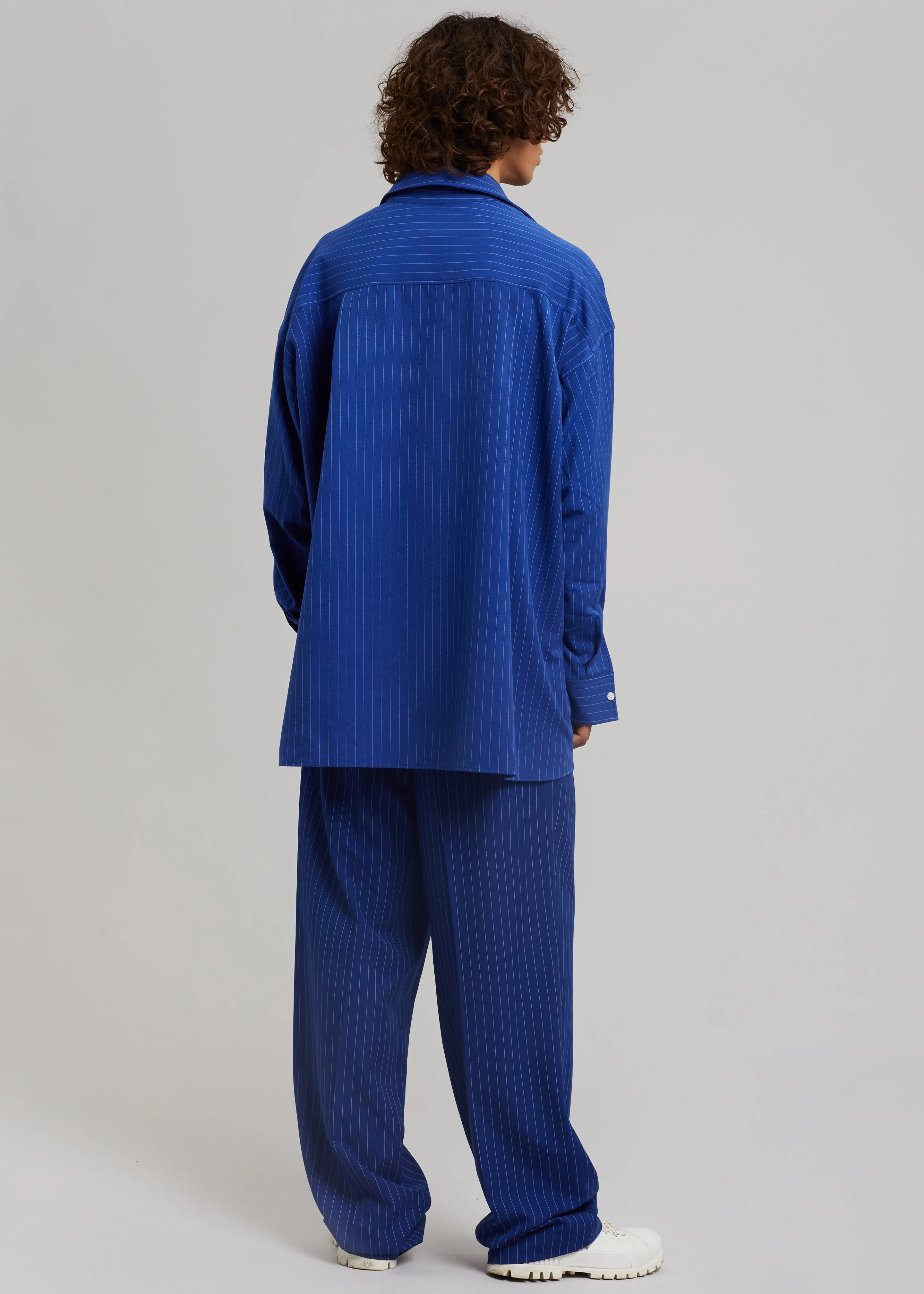 Gus Oversized Fluid Stripe Shirt - Deep Blue sold by Frankie Shop product image thumbnail 5