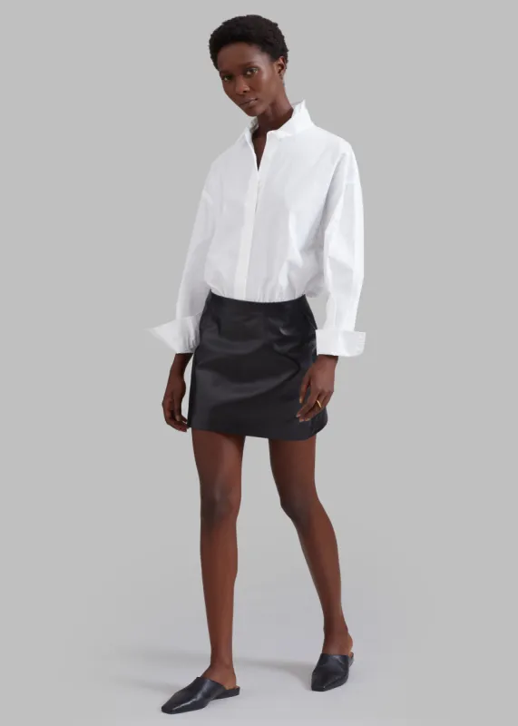 Derby Leather Mini Skirt - Black sold by Frankie Shop