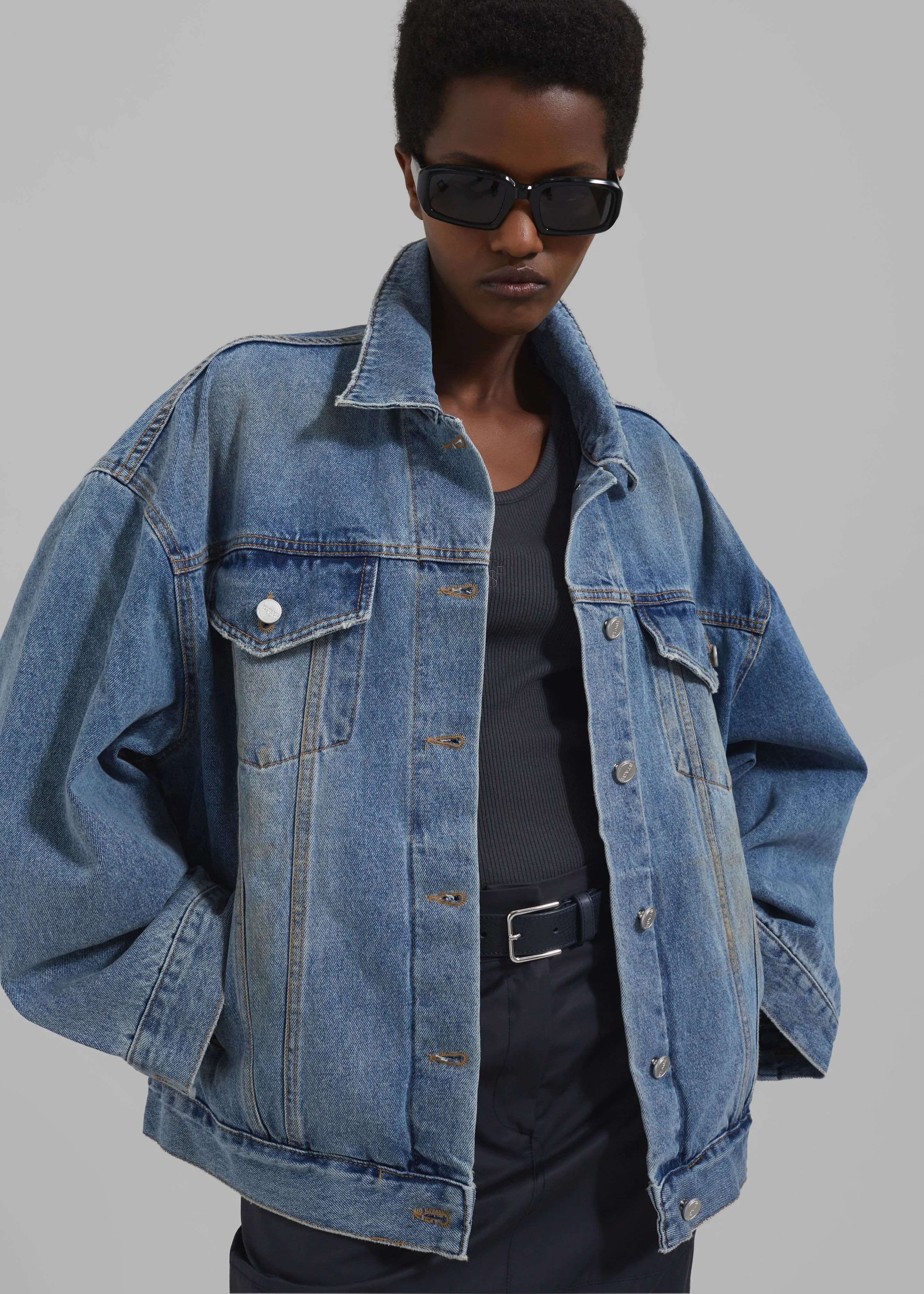 Katell Denim Jacket - Worn Wash sold by Frankie Shop product image thumbnail 5