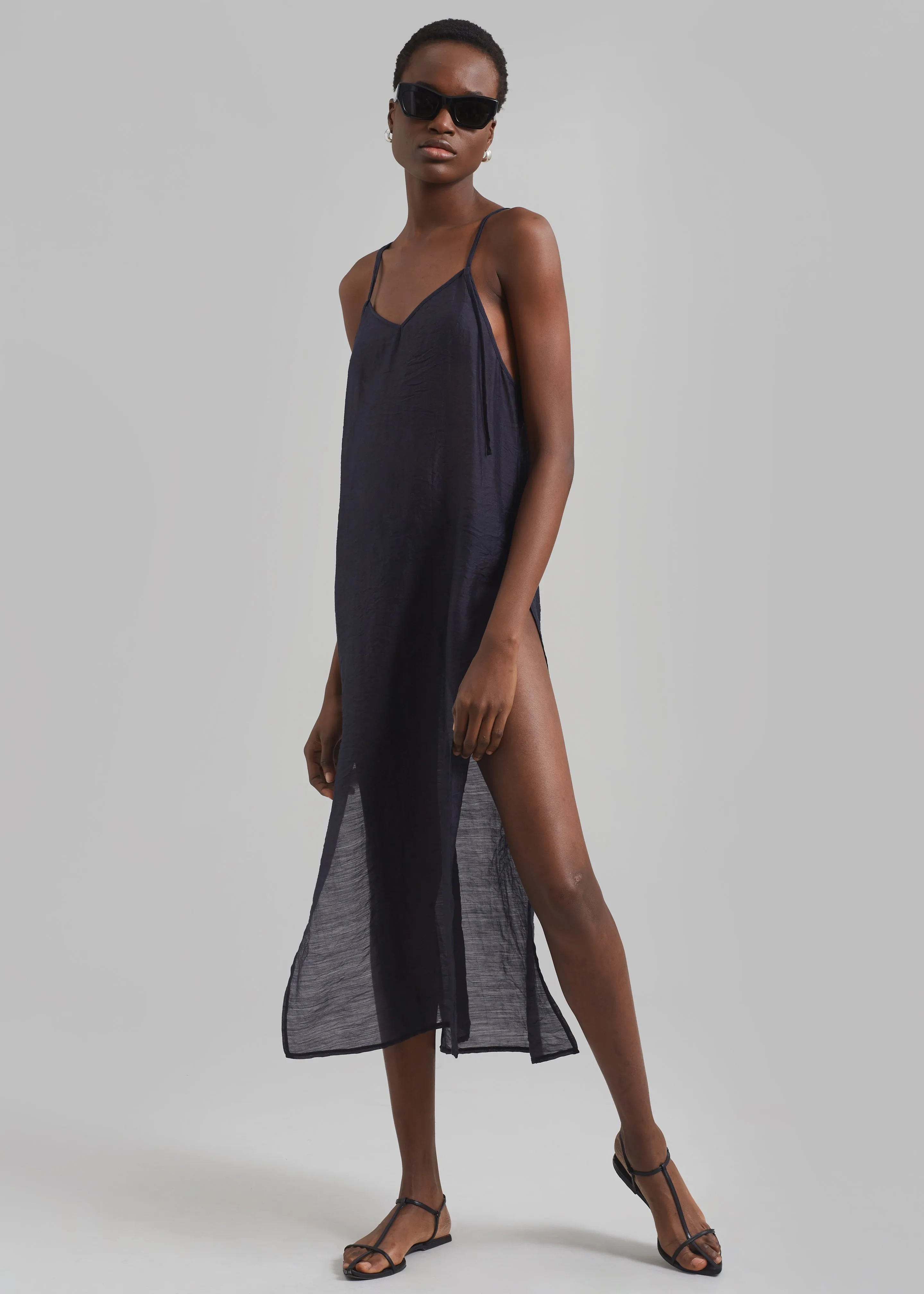 Madeline Sheer Midi Dress - Navy sold by Frankie Shop product image thumbnail 2