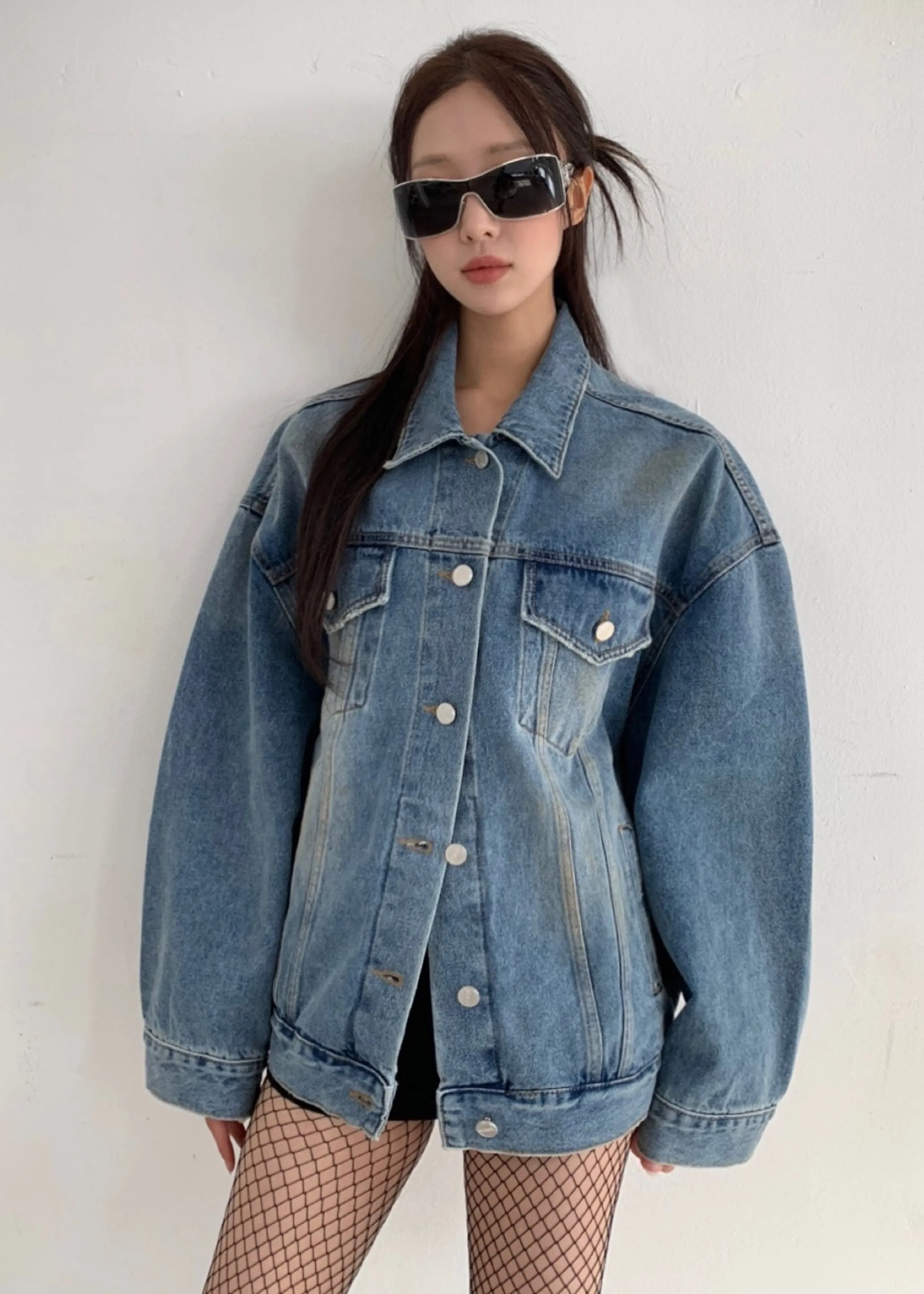 Katell Denim Jacket - Worn Wash sold by Frankie Shop product image thumbnail 3