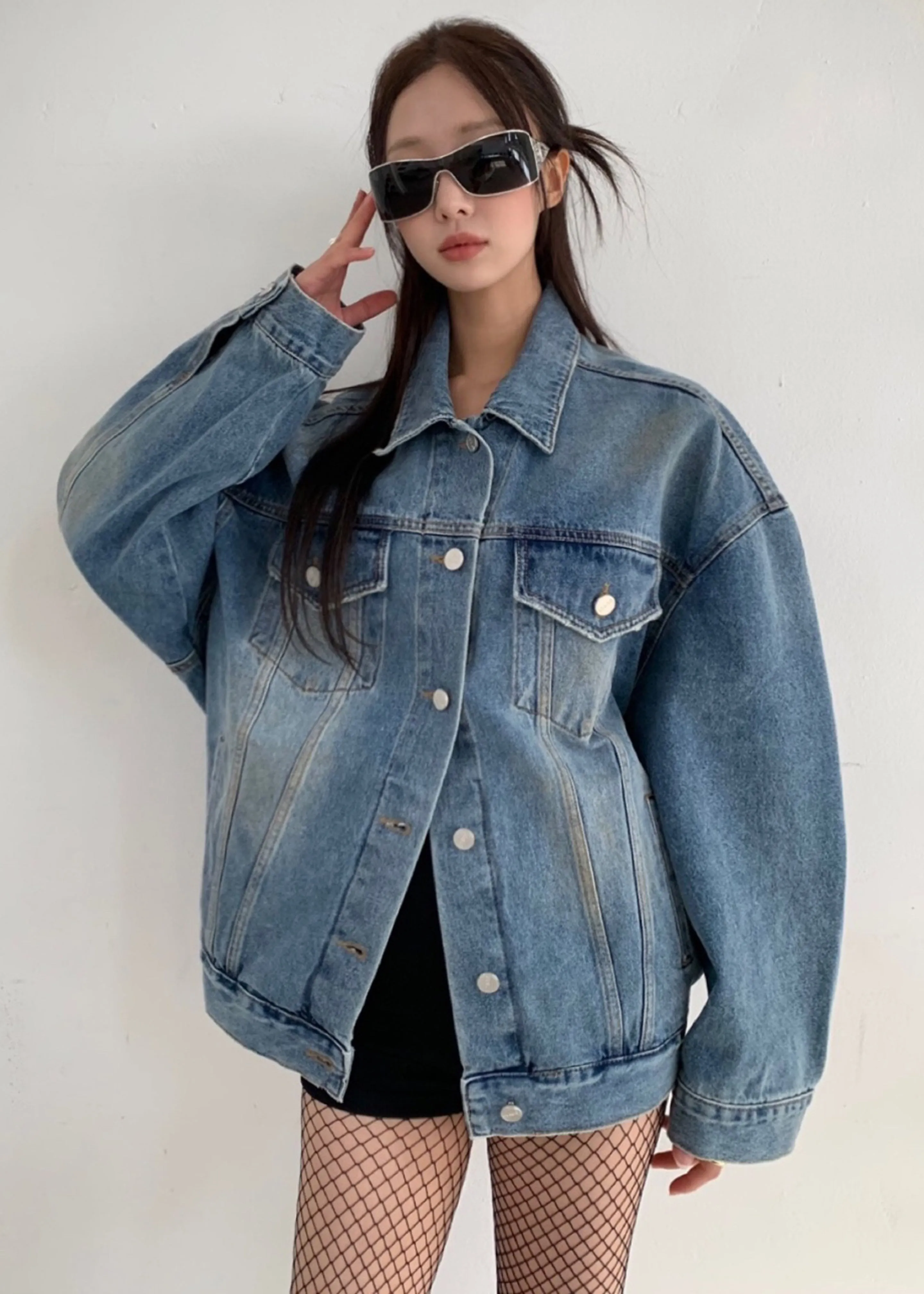 Katell Denim Jacket - Worn Wash sold by Frankie Shop product image thumbnail 2
