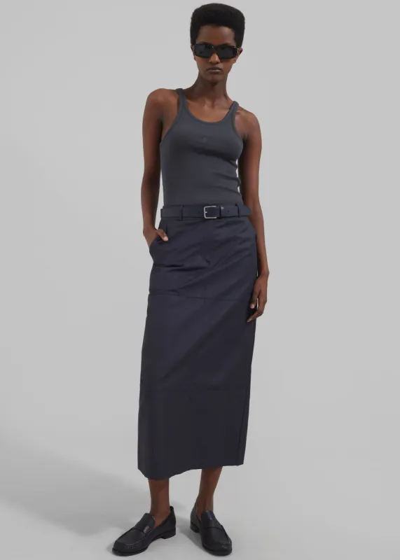 Dara Midi Skirt - Navy sold by Frankie Shop