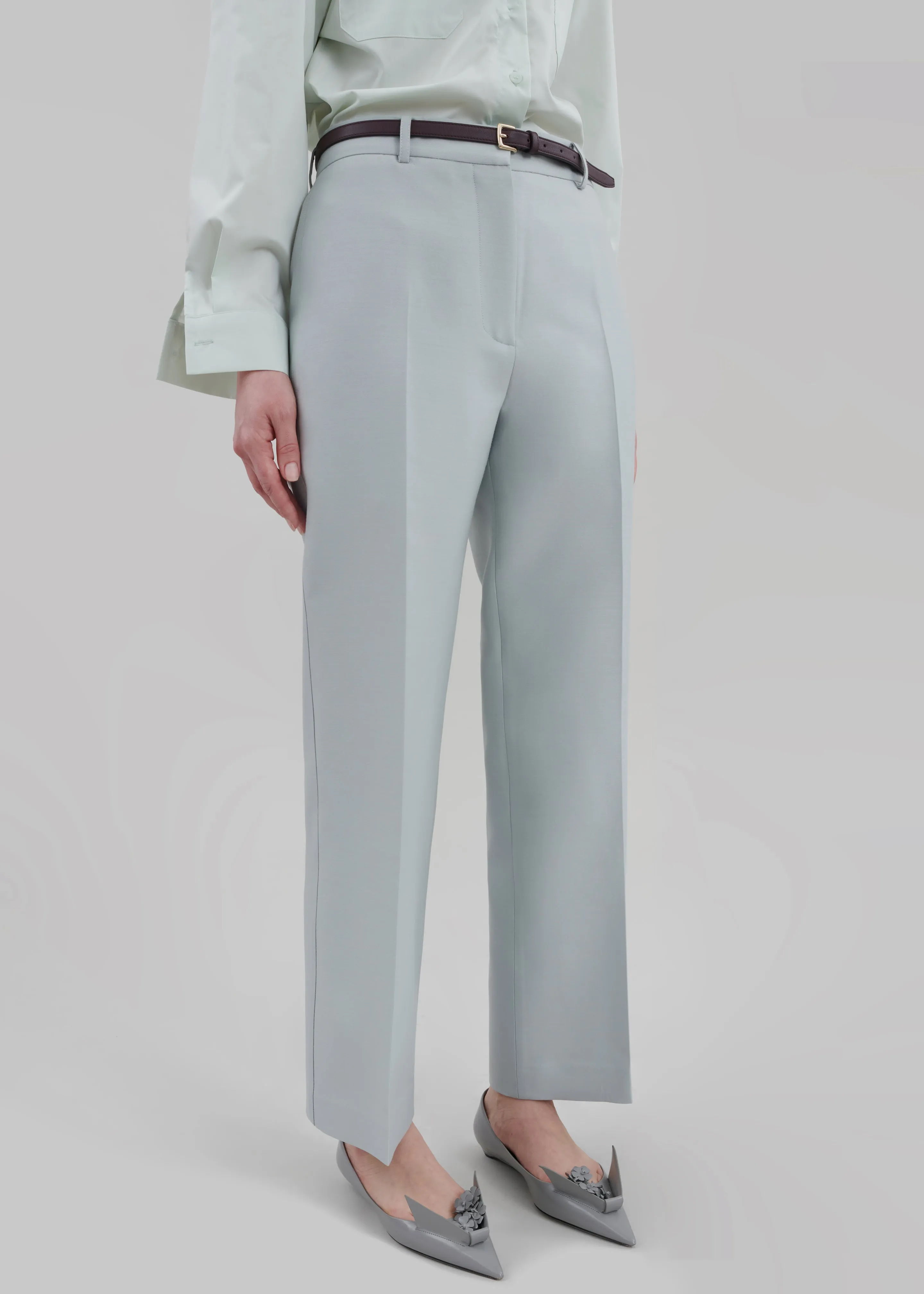 Emra Silk Trousers - Dusty Blue sold by Frankie Shop product image thumbnail 2