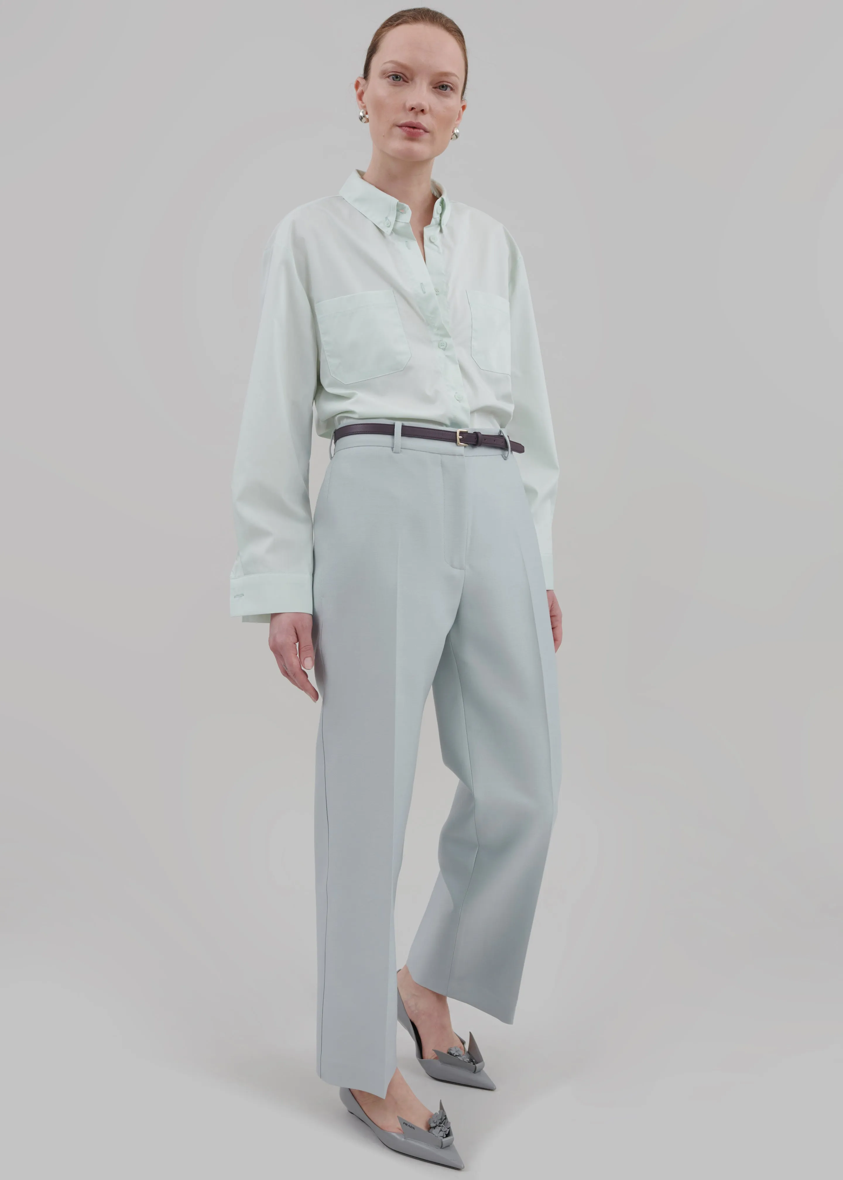 Emra Silk Trousers - Dusty Blue sold by Frankie Shop product image thumbnail 4