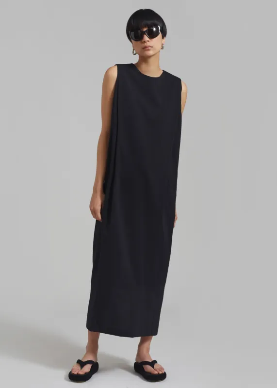 Eryn Sleeveless Pintuck Dress - Black sold by Frankie Shop