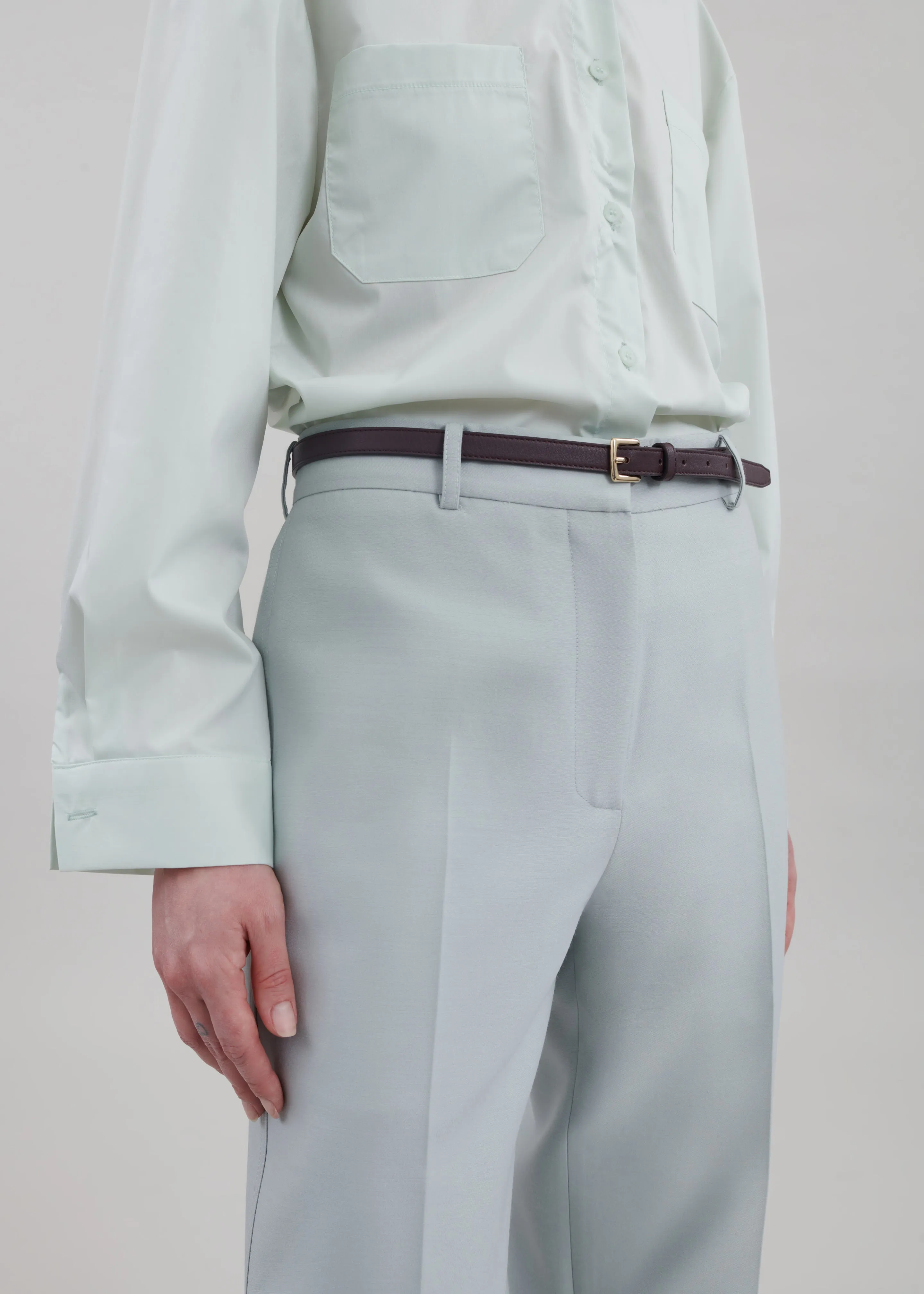 Emra Silk Trousers - Dusty Blue sold by Frankie Shop product image thumbnail 3