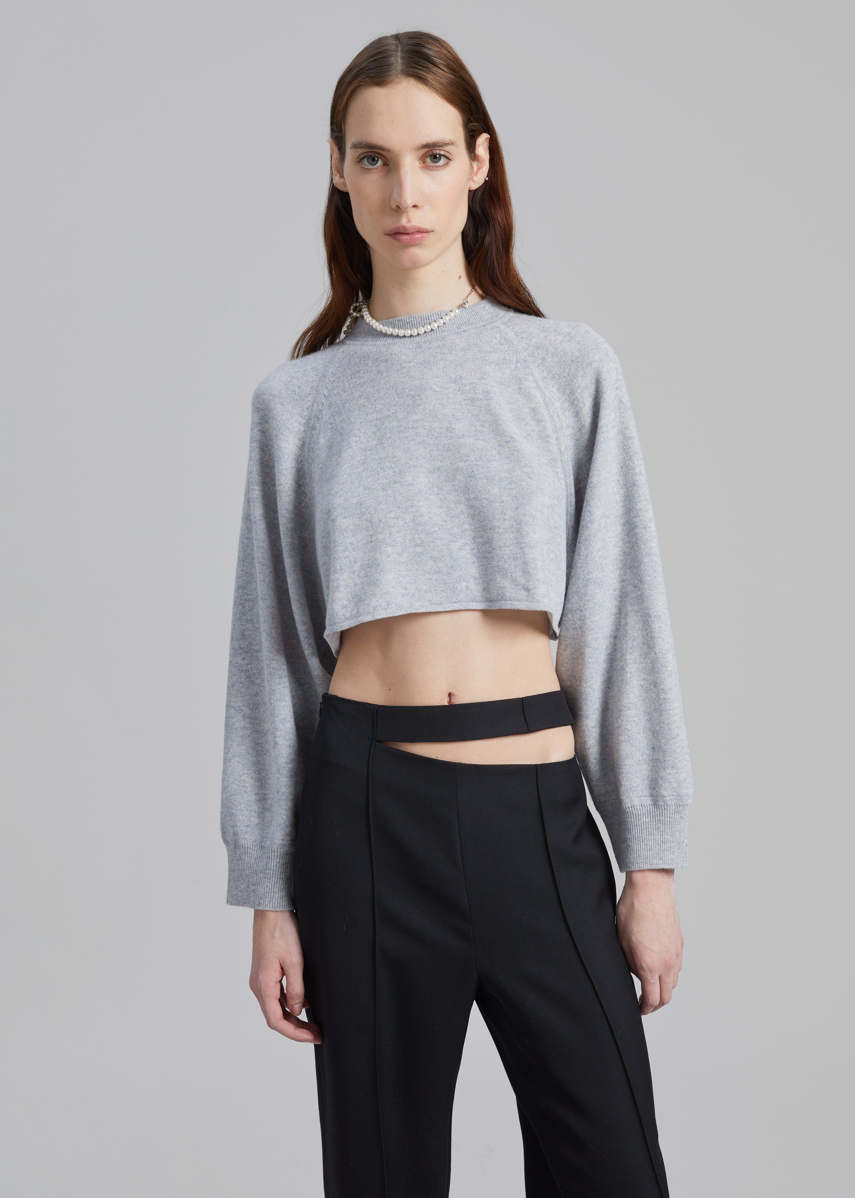 Loulou Studio Bocas Cashmere Sweater - Grey Melange sold by Frankie Shop product image thumbnail 4
