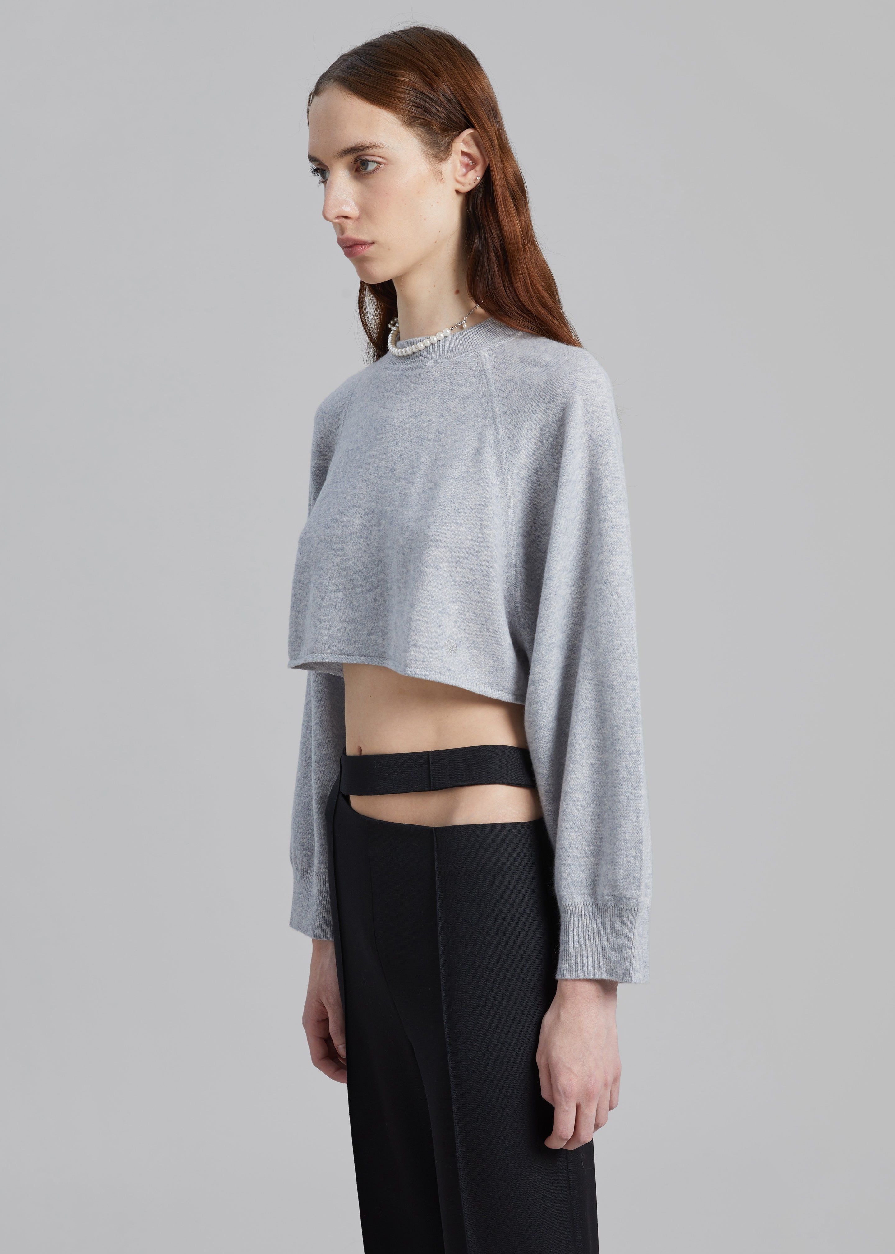 Loulou Studio Bocas Cashmere Sweater - Grey Melange sold by Frankie Shop product image thumbnail 2