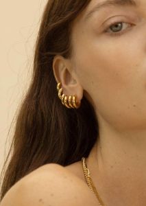 Otiumberg Small Chunky Hoops - Gold sold by Frankie Shop