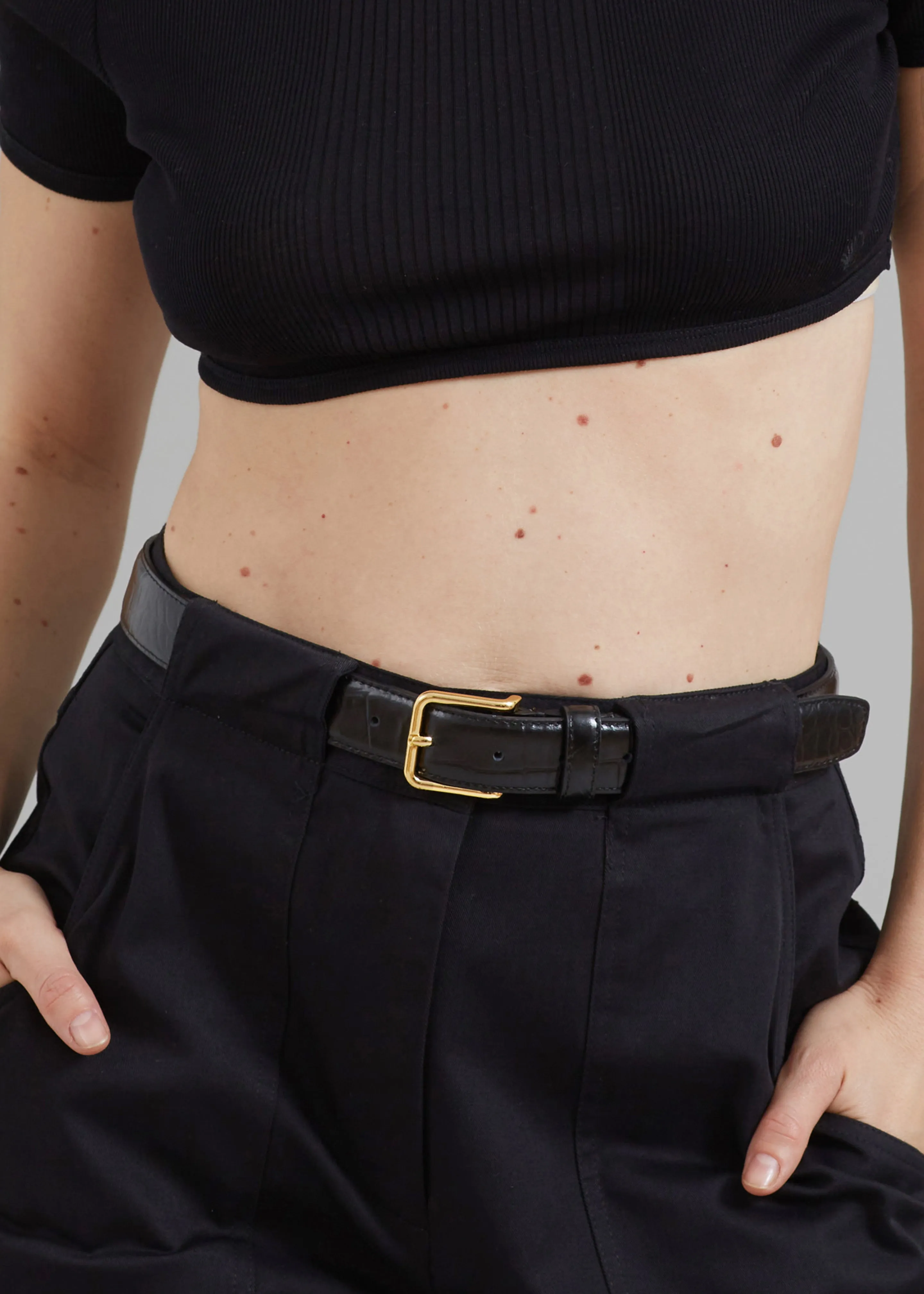 Norin Croc-Effect Belt - Black sold by Frankie Shop product image thumbnail 5