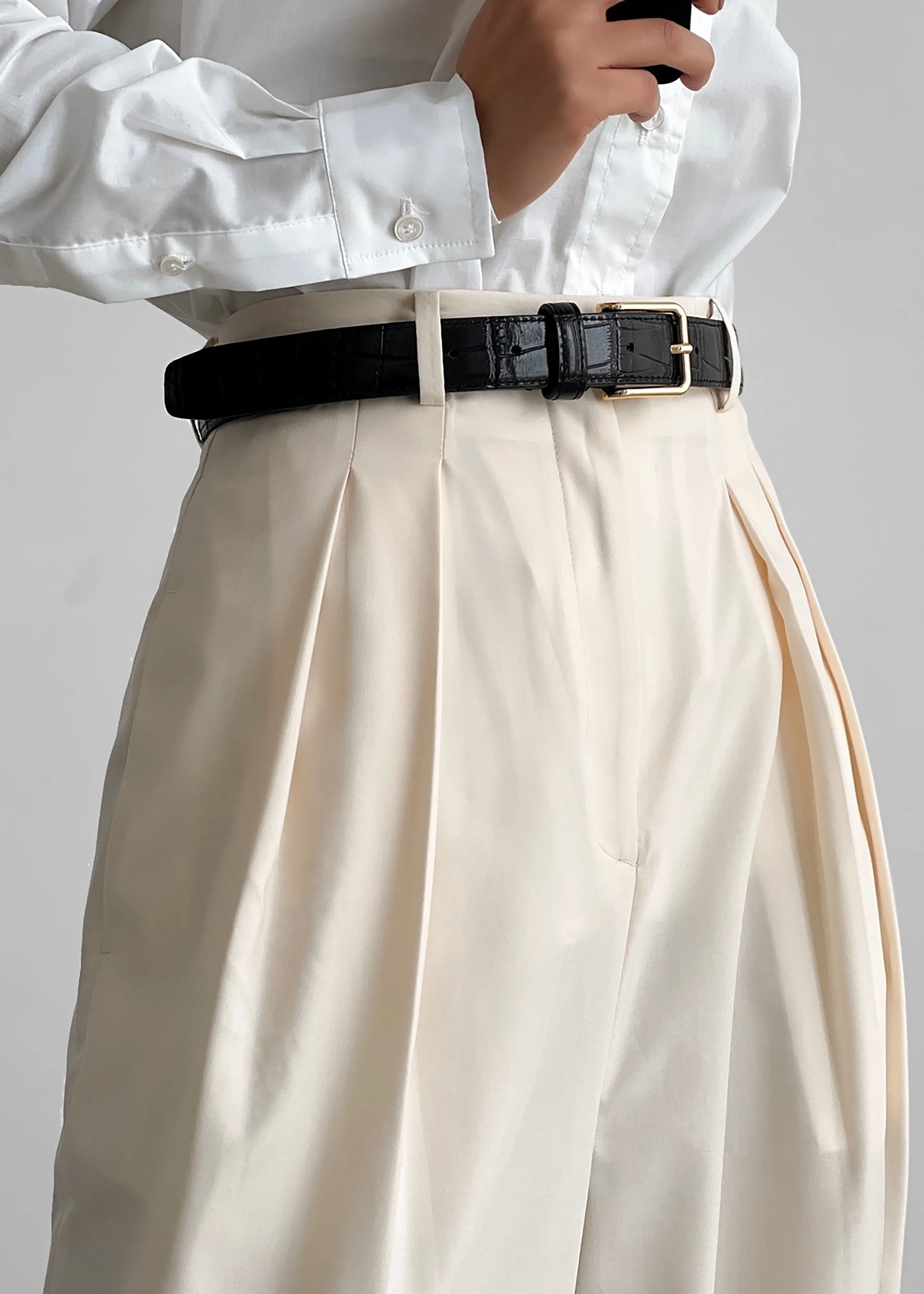 Norin Croc-Effect Belt - Black sold by Frankie Shop product image thumbnail 3