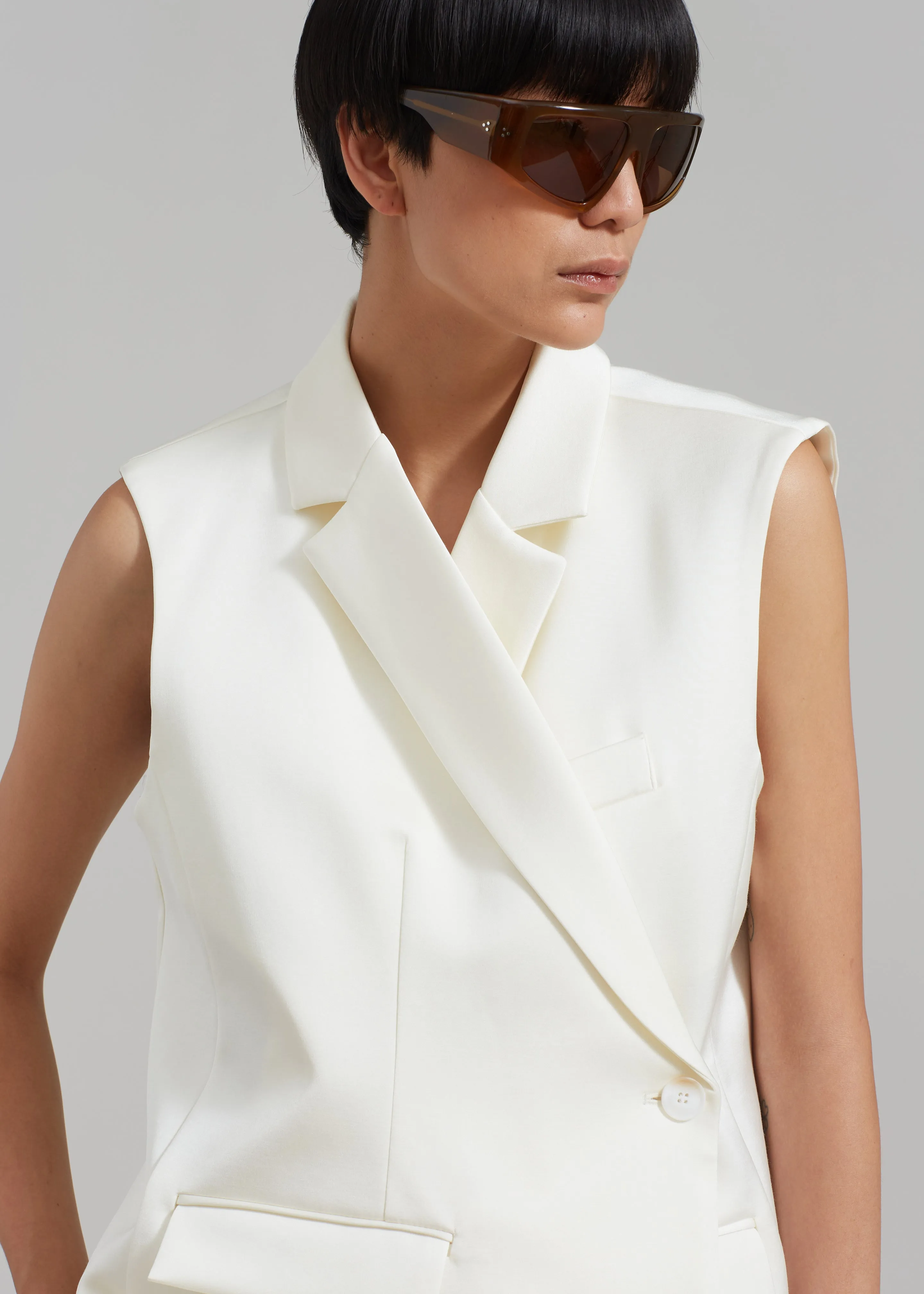 Everly Satin Vest - Cream sold by Frankie Shop product image thumbnail 3