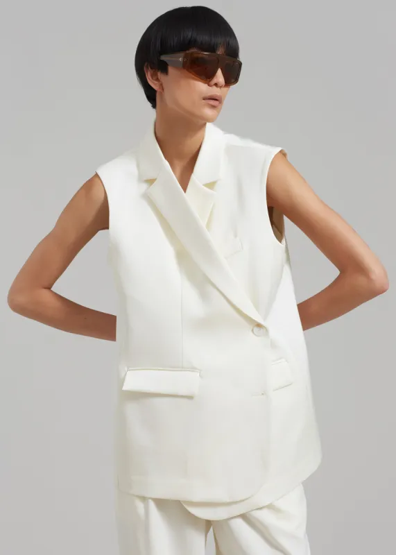 Everly Satin Vest - Cream sold by Frankie Shop