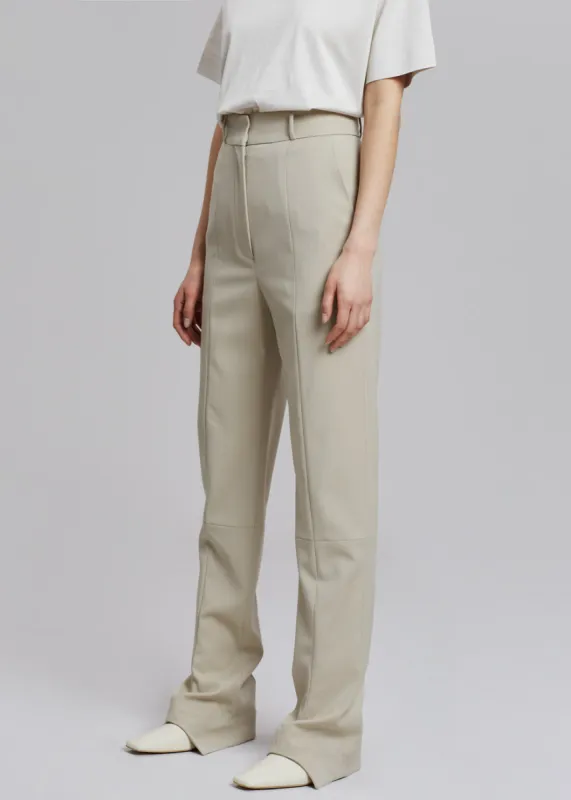Low Classic Arch Hem Slim Trouser - Khaki Beige made by Frankie Shop
