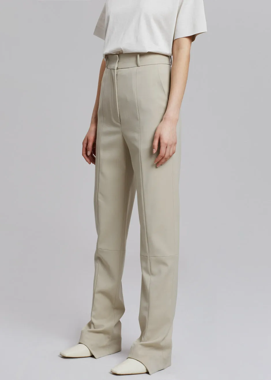 Low Classic Arch Hem Slim Trouser - Khaki Beige sold by Frankie Shop
