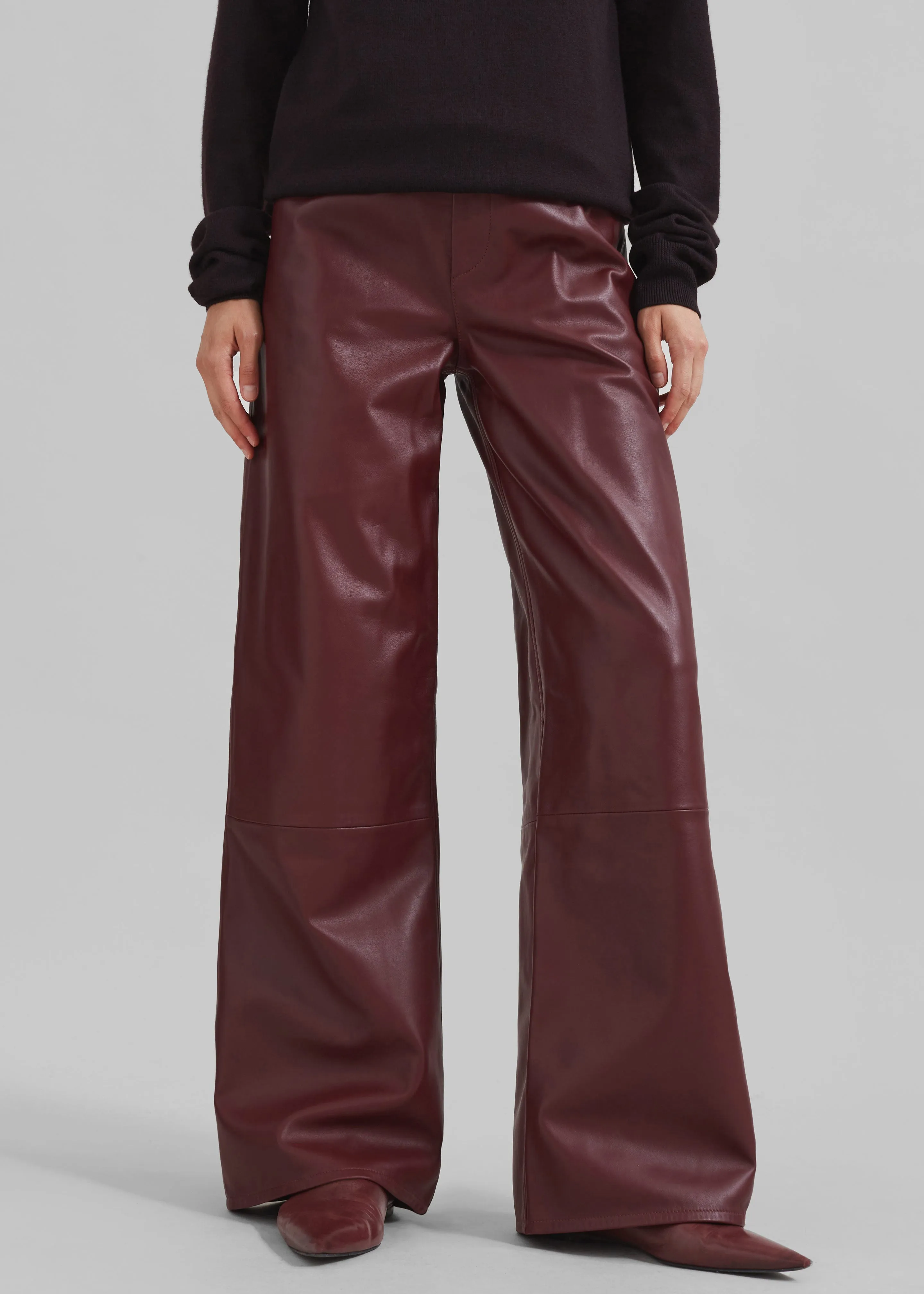 Loulou Studio Figari Leather Pants - Burgundy sold by Frankie Shop